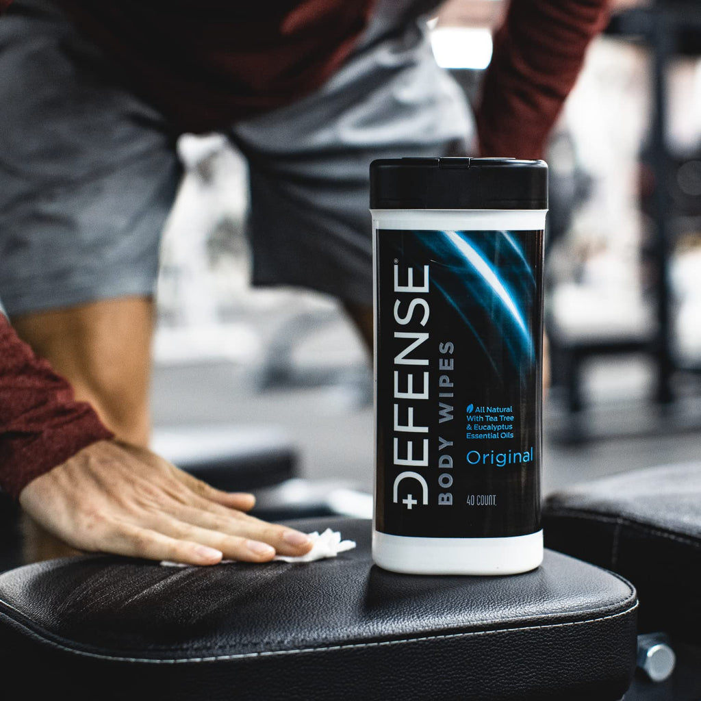 Defense Soap All Natural Body Wipes with Tea Tree Oil | Wrestling, Combat, Camping, Gym, Post Workout Shower Wipes for Men and Women. 40 Count