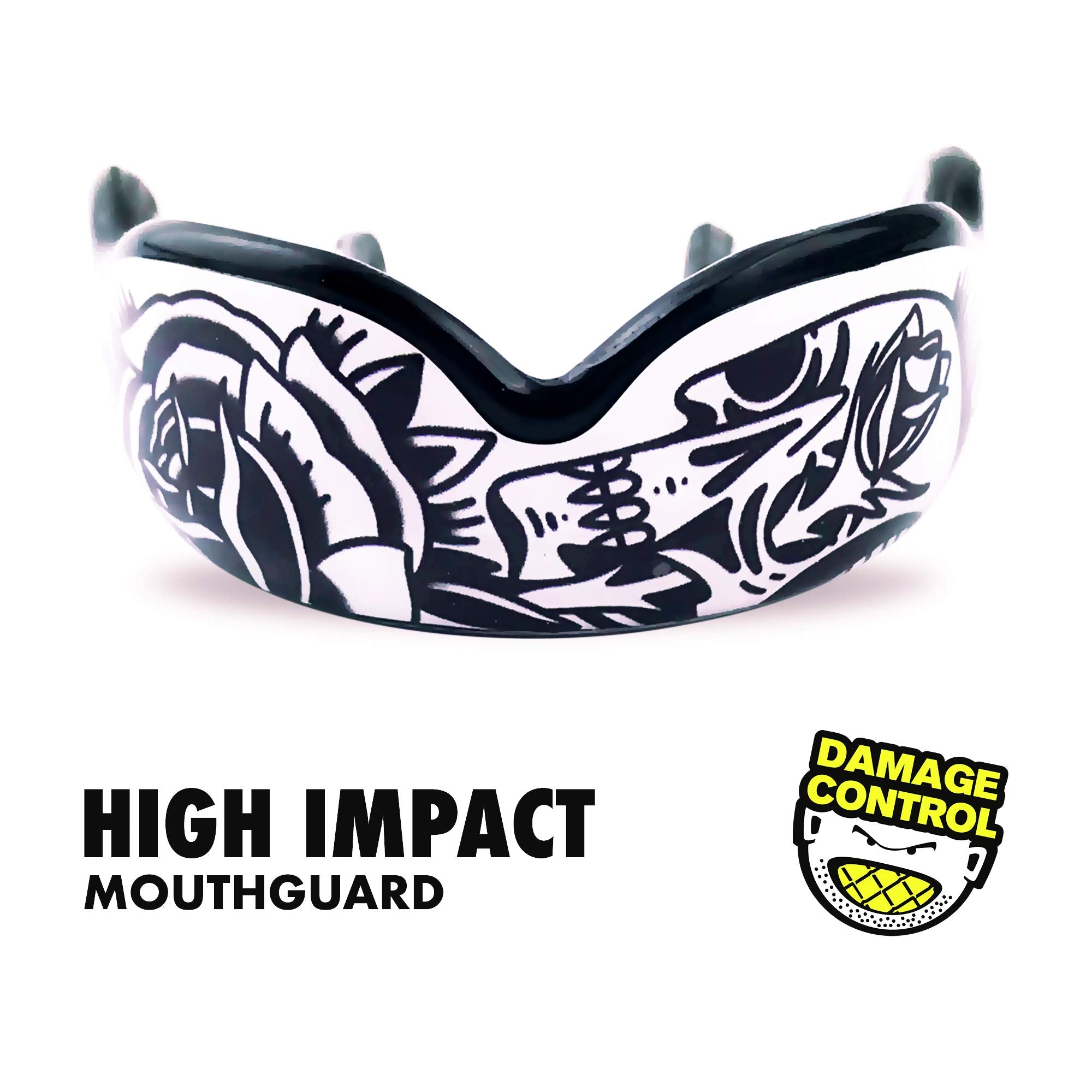 DAMAGE CONTROL High-Impact Mouth Guard – Sports Mouthguard for Boxing, Football, Hockey, Lacrosse & Basketball, Protects Teeth & Jaw, Protective Mouthpiece for Adults & Youth (Adult, HA HA HA 2.0)