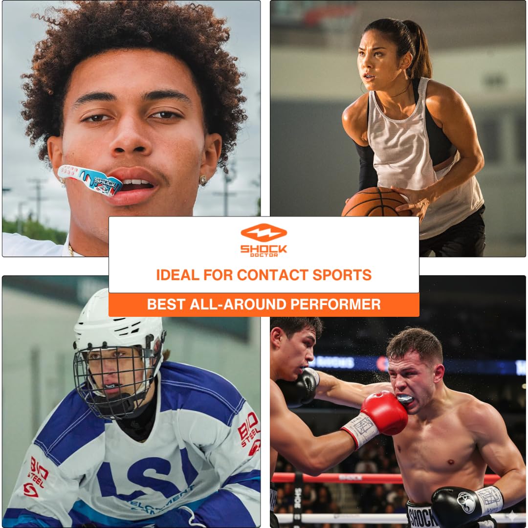 Shock Doctor, Gel Max Power Flavor Mouth Guard, Football, Lacrosse, Hockey, MMA, Boxing, Youth & Adult