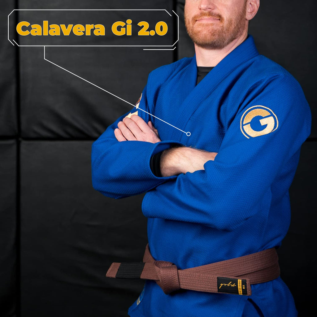 Gold BJJ Calavera Jiu Jitsu Gi - Ultra Strong Gold Weave Premium Kimono - IBJJF Competition Approved Uniform