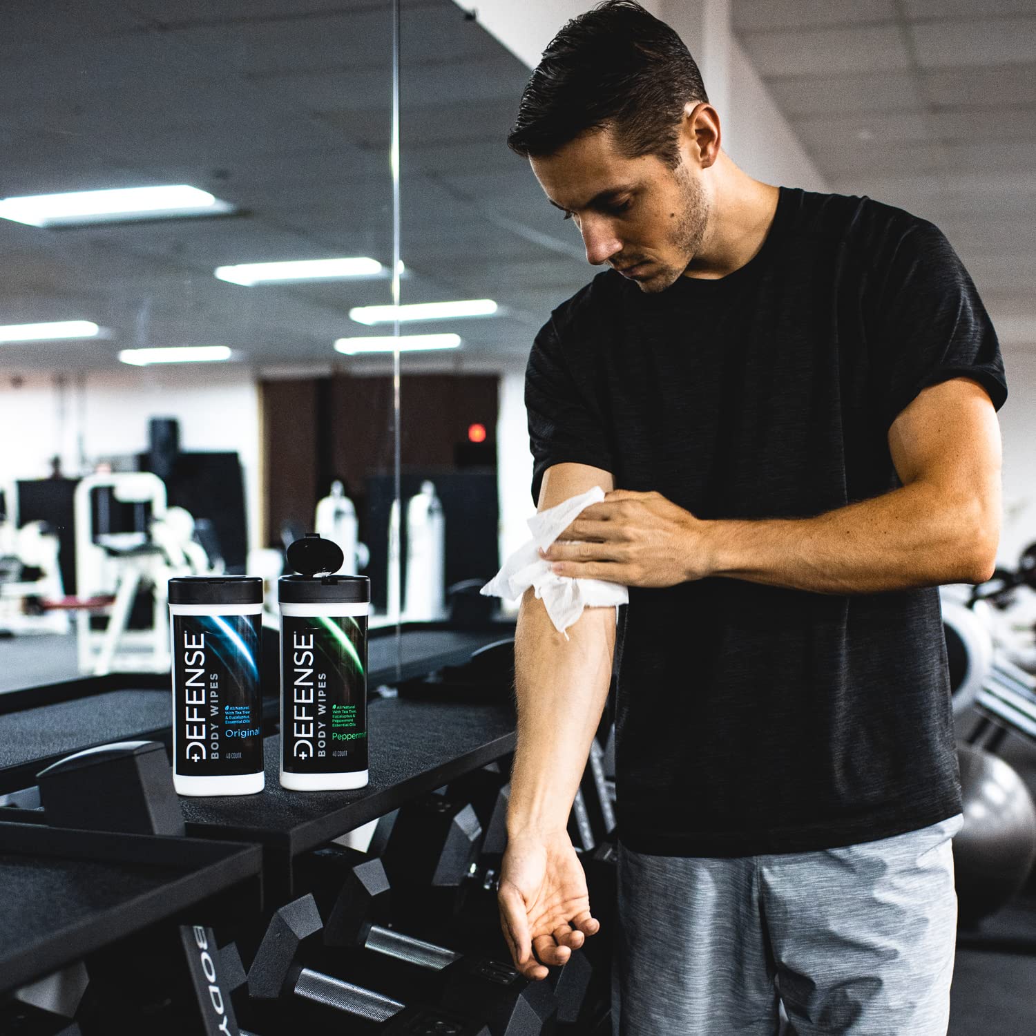 Defense Soap All Natural Body Wipes with Tea Tree Oil | Wrestling, Combat, Camping, Gym, Post Workout Shower Wipes for Men and Women. 40 Count