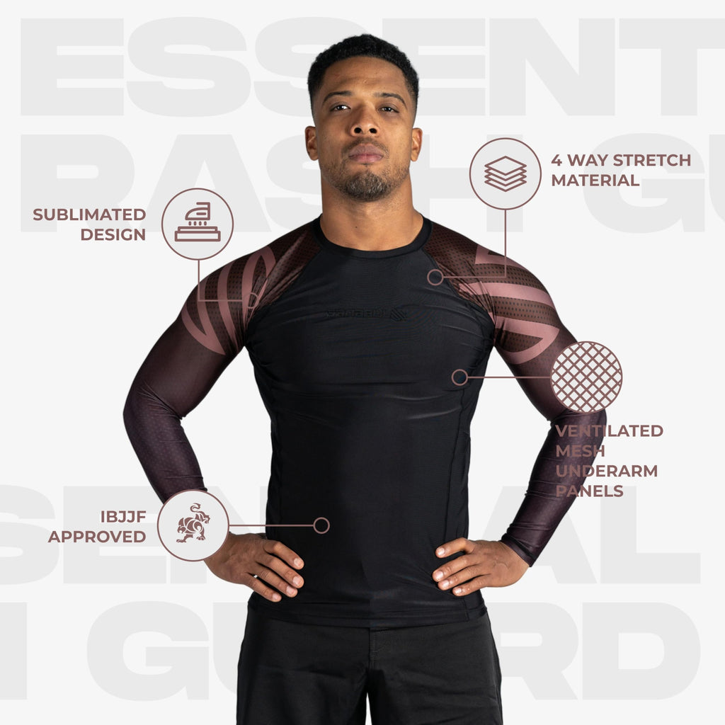 Sanabul Essential Long Sleeve Compression Training Rash Guard for MMA BJJ Wrestling Grappling and No Gi Jiu Jitsu rashguard