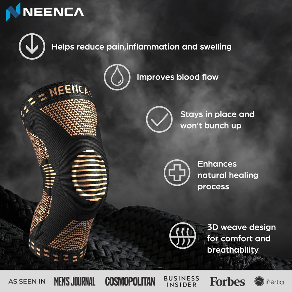 NEENCA Professional Knee Brace for Pain Relief, Medical Knee Support with Patella Pad & Side Stabilizers, Compression Knee Sleeve for Meniscus Tear, ACL, Joint Pain, Runner, Workout - FSA/HSA Eligible