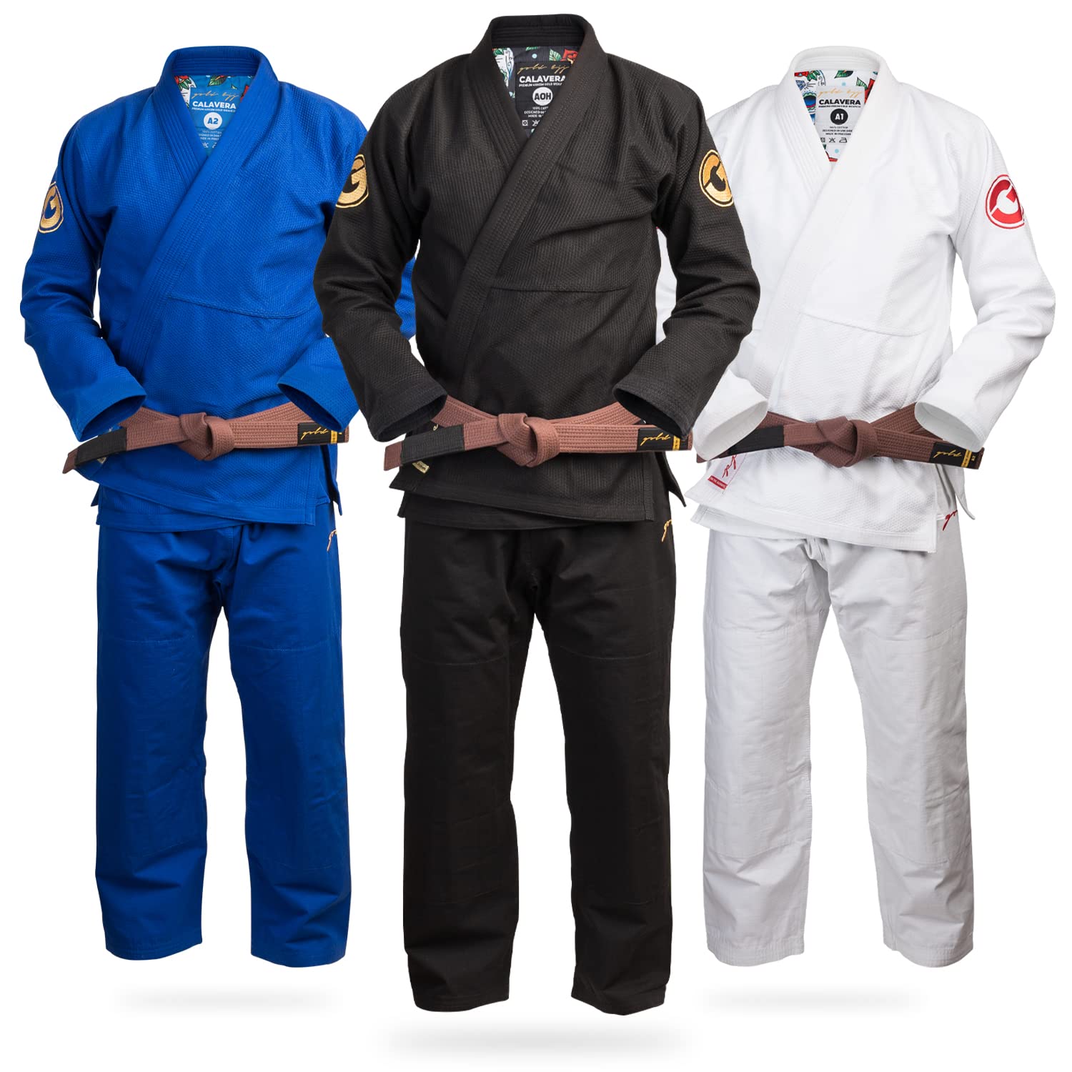 Gold BJJ Calavera Jiu Jitsu Gi - Ultra Strong Gold Weave Premium Kimono - IBJJF Competition Approved Uniform