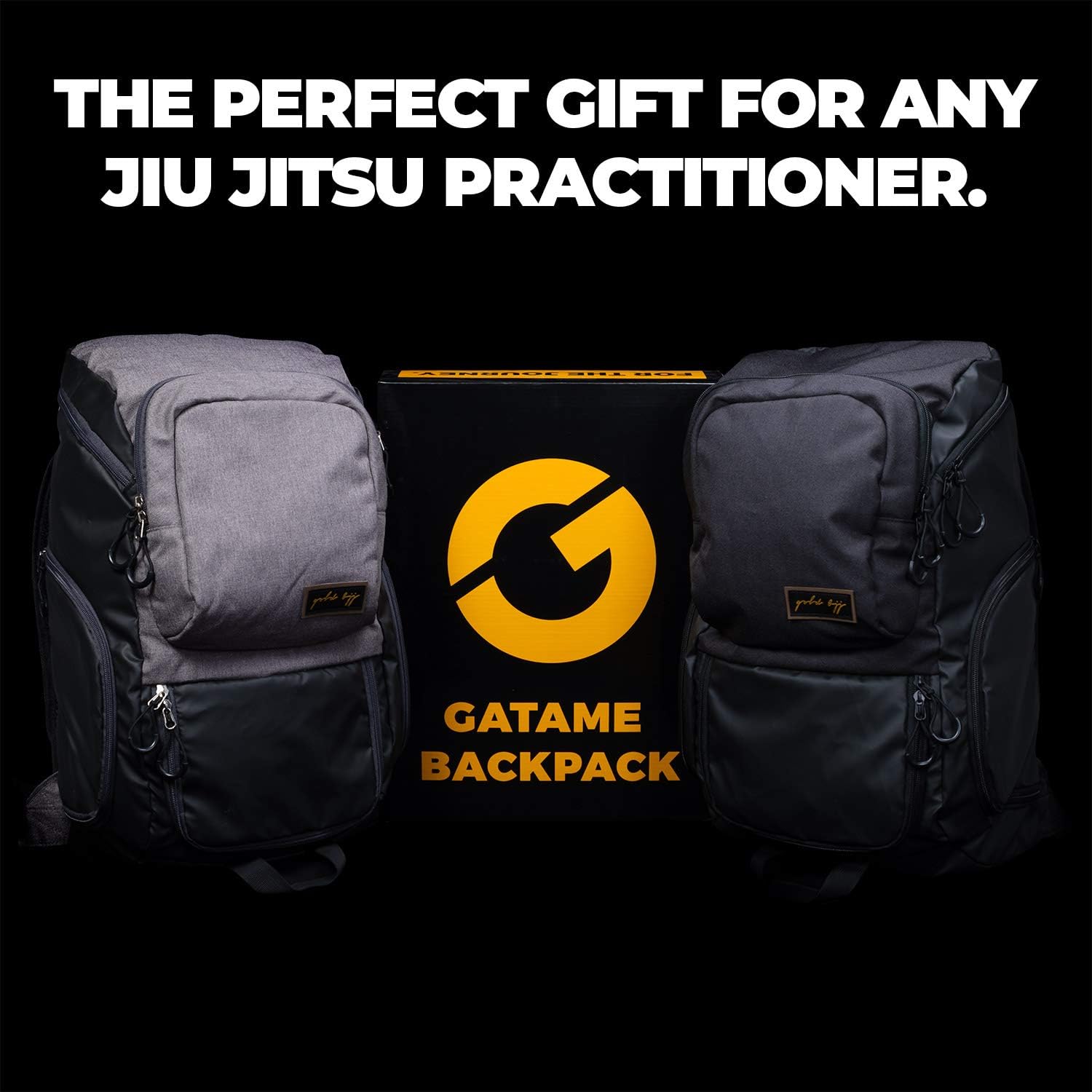 Gold BJJ Jiu Jitsu Backpack - Heavy Duty Gym Bag with Waterproof Gi Pocket