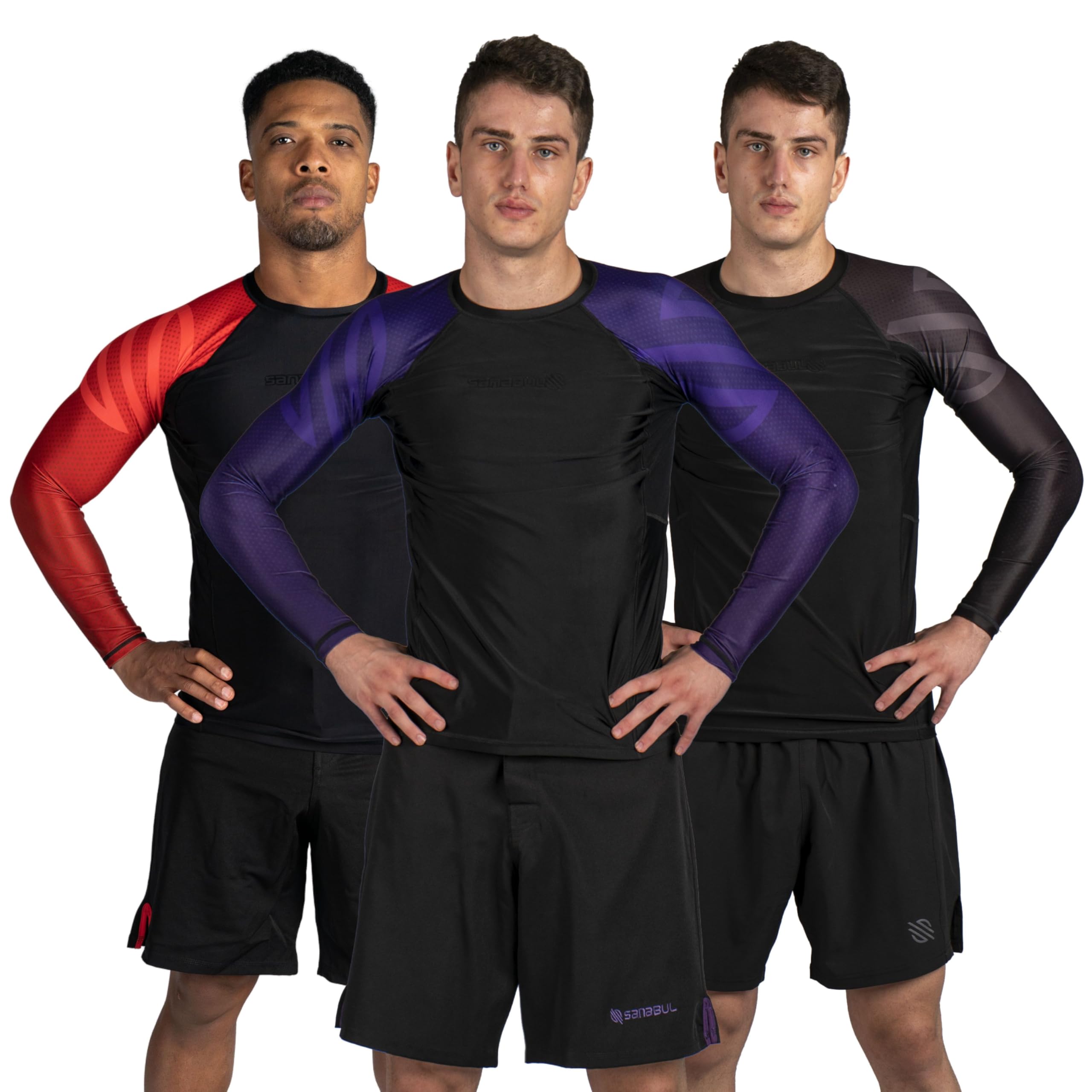 Sanabul Essential Long Sleeve Compression Training Rash Guard for MMA BJJ Wrestling Grappling and No Gi Jiu Jitsu rashguard