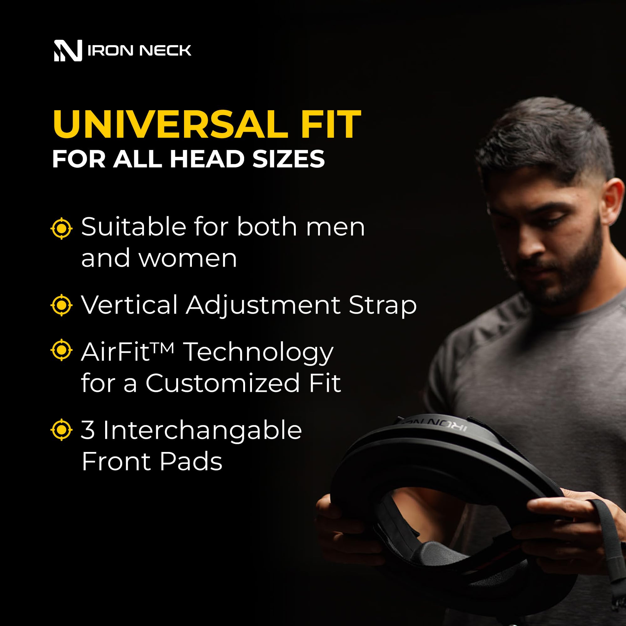 Iron Neck - Advanced Neck Trainer, Strengthener, Exerciser, & Rehabilitation Device to Relieve Pain & Improve Posture - Workout & Strength Training Equipment, Home Gym Accessories for Men