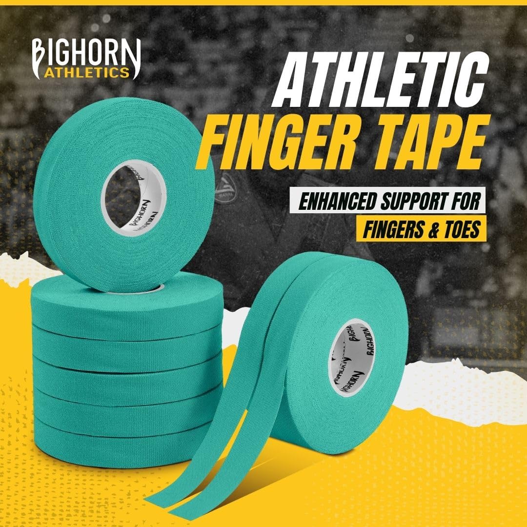 Bighorn Athletics Jiu Jitsu Finger Tape | Residue-Free Athletic Finger Tape for Sports & Injuries: Rock Climbing, Volleyball, Football, Basketball, Hands & Toes | 0.3-Inch x 45-feet, 8-Rolls, Black