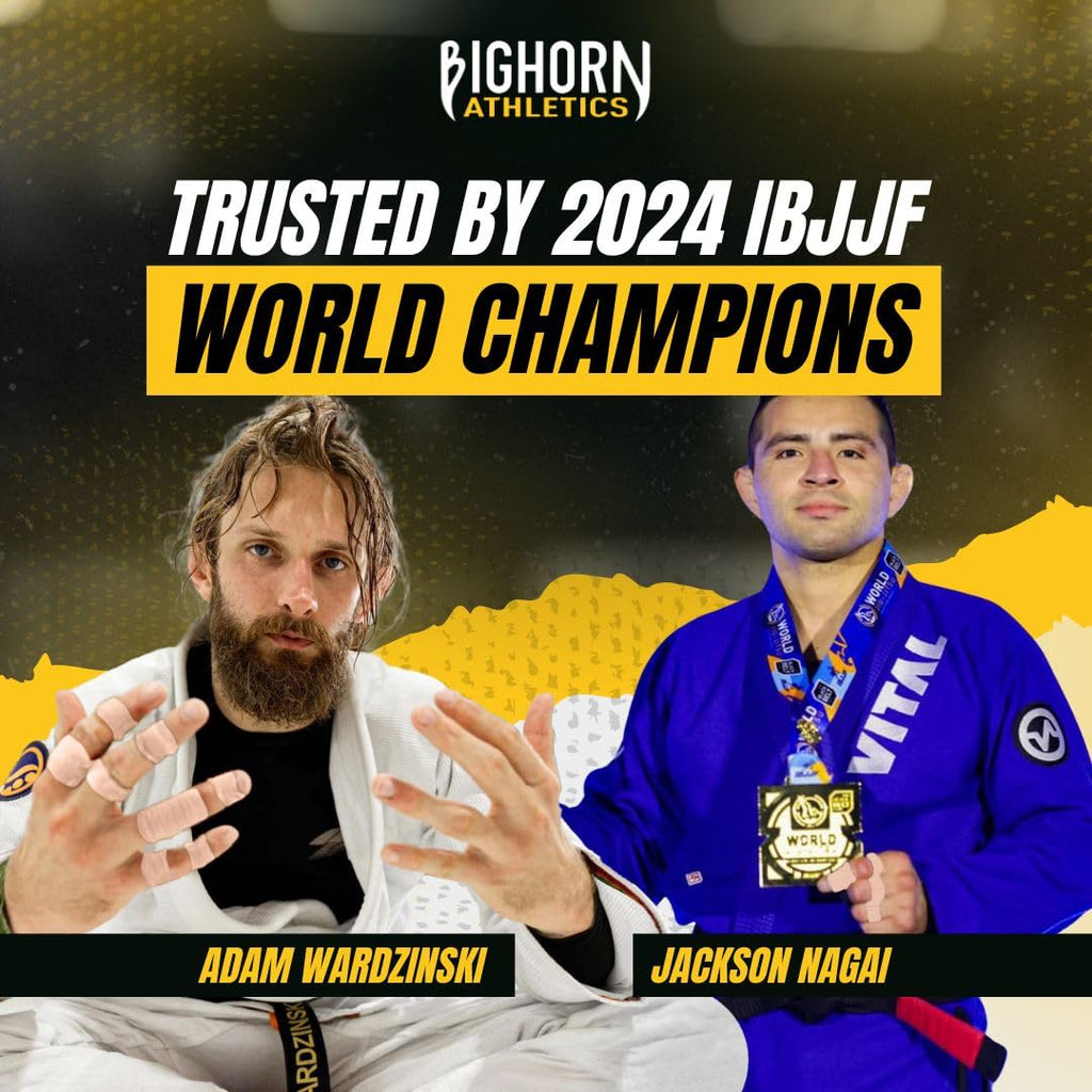Bighorn Athletics Jiu Jitsu Finger Tape | Residue-Free Athletic Finger Tape for Sports & Injuries: Rock Climbing, Volleyball, Football, Basketball, Hands & Toes | 0.3-Inch x 45-feet, 8-Rolls, Black