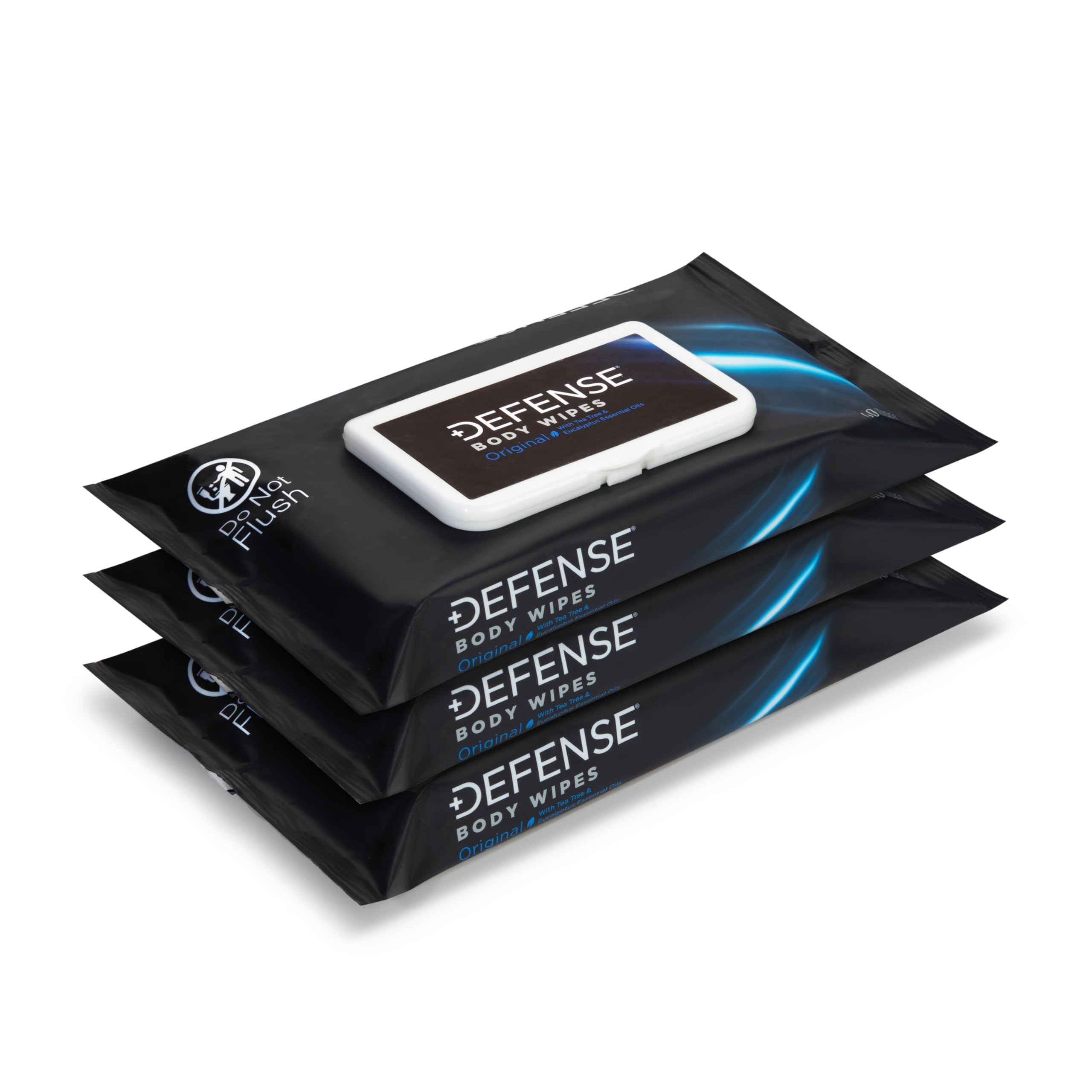 Defense Soap All Natural Body Wipes with Tea Tree Oil | Wrestling, Combat, Camping, Gym, Post Workout Shower Wipes for Men and Women. 40 Count