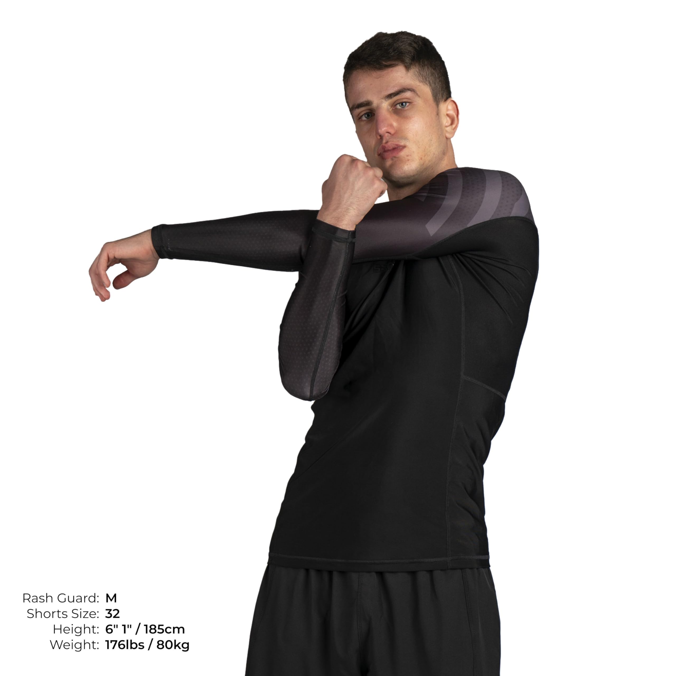 Sanabul Essential Long Sleeve Compression Training Rash Guard for MMA BJJ Wrestling Grappling and No Gi Jiu Jitsu rashguard