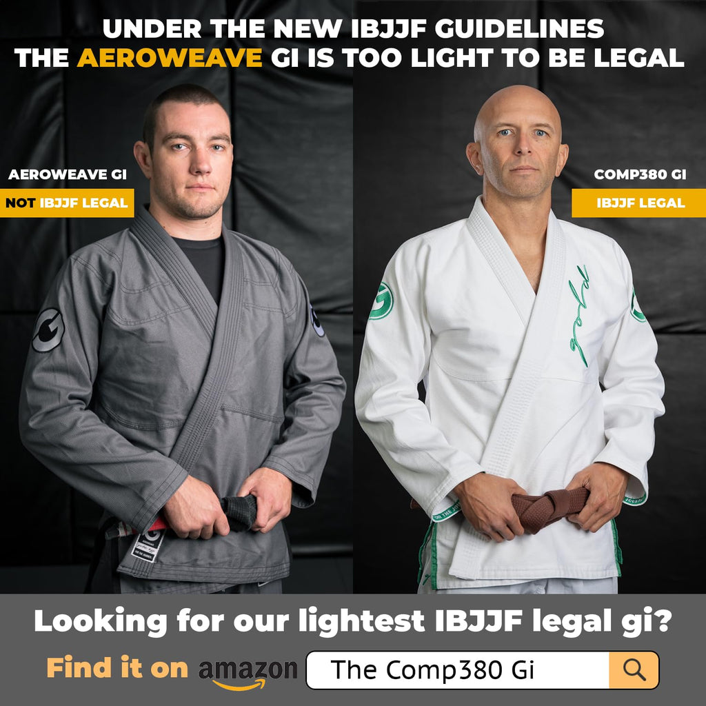 Gold BJJ Aeroweave Jiu Jitsu Gi - Ultra Lightweight BJJ Gi - Preshrunk Brazilian Jiu Jitsu Uniform for Men