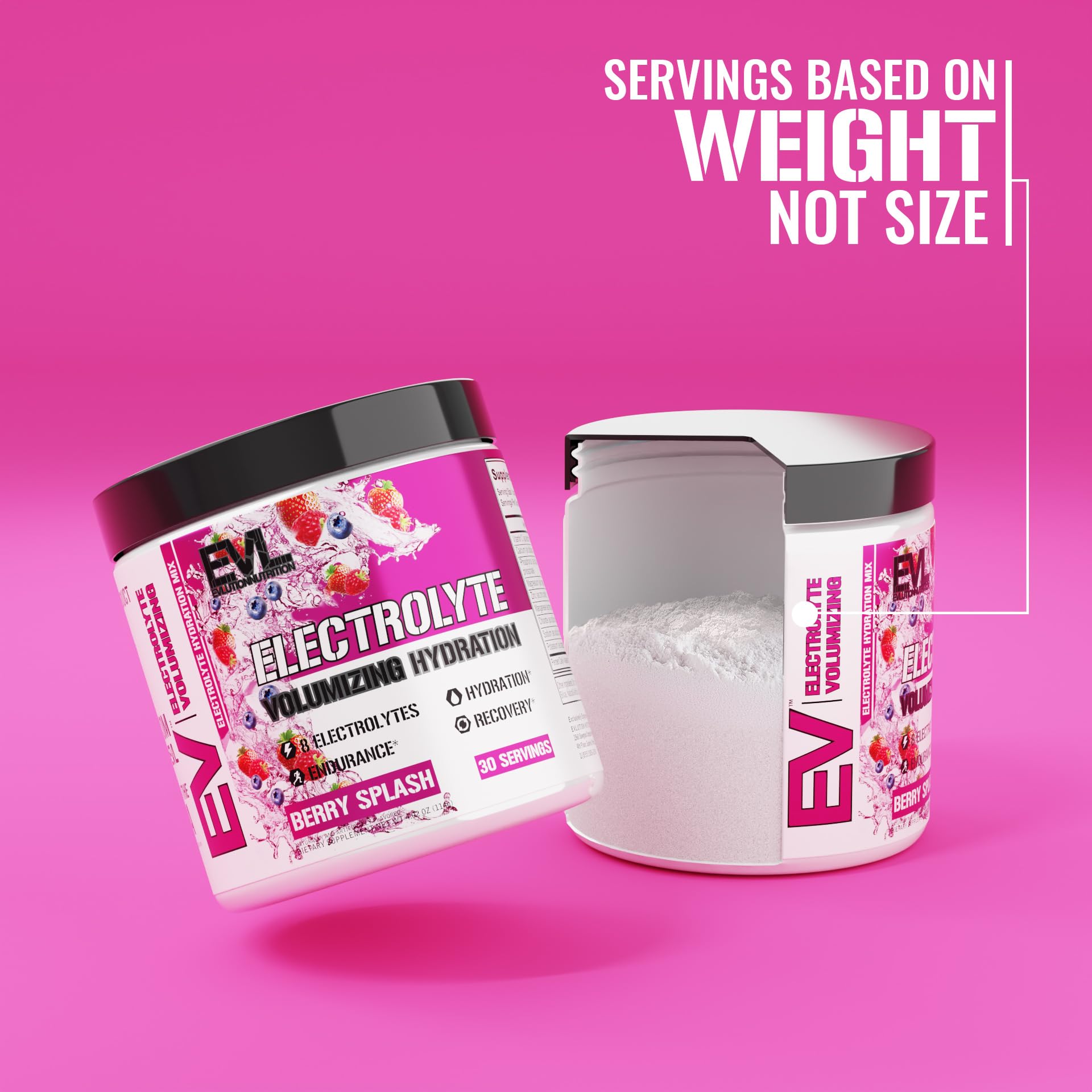 Evlution Ultimate Electrolytes Powder Hydration Drink - Quick Replenishing Hydration Powder Drink Mix with 8 Key Electrolytes and Antioxidants - Vegan Gluten Free Keto Friendly Blend (Berry Splash)