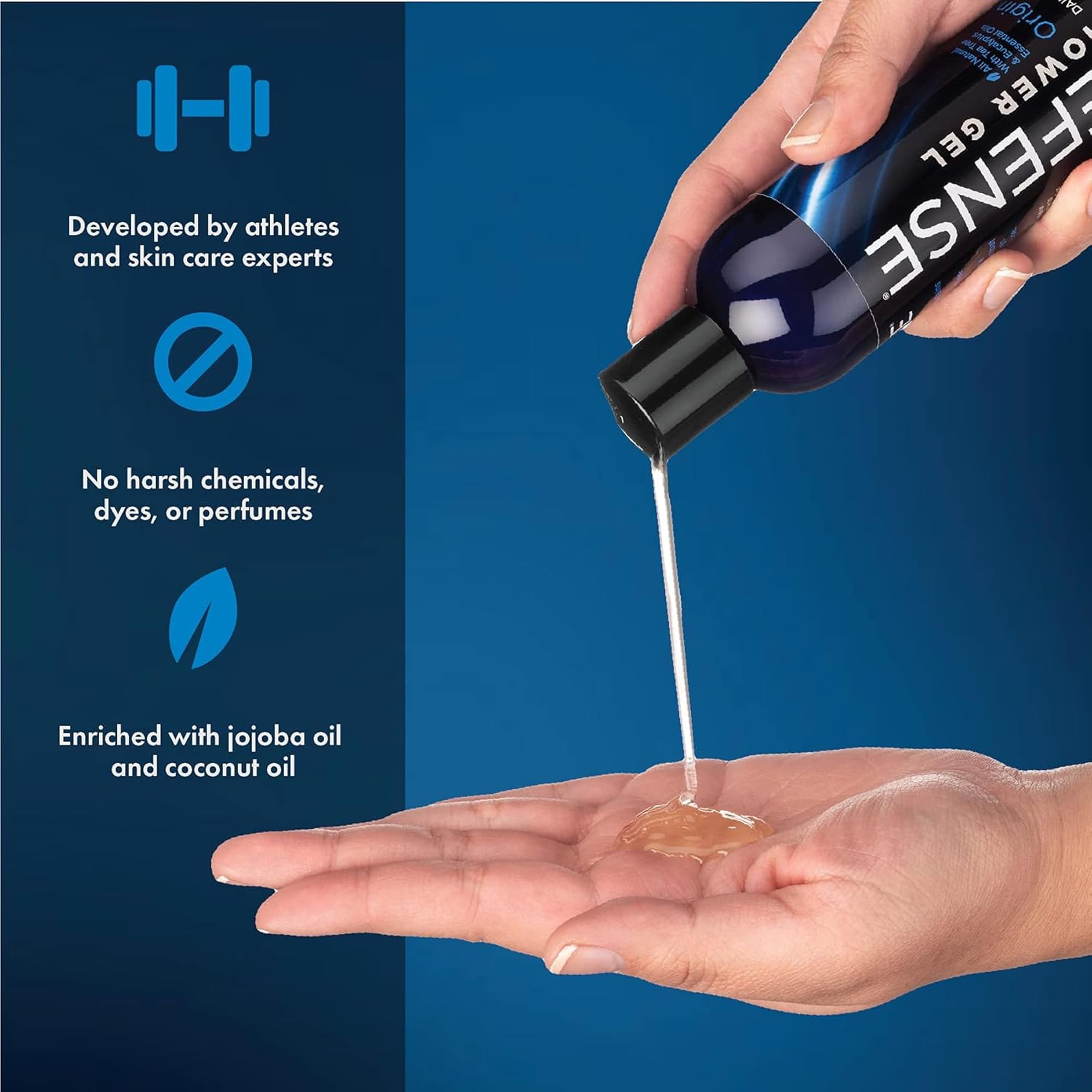 Defense Soap Tea Tree Body Wash | All Natural Organic Shower Soap for Athletes | Odor Control & Skin Fungal Protection for Sports, Post Workout & Recovery - 32 oz