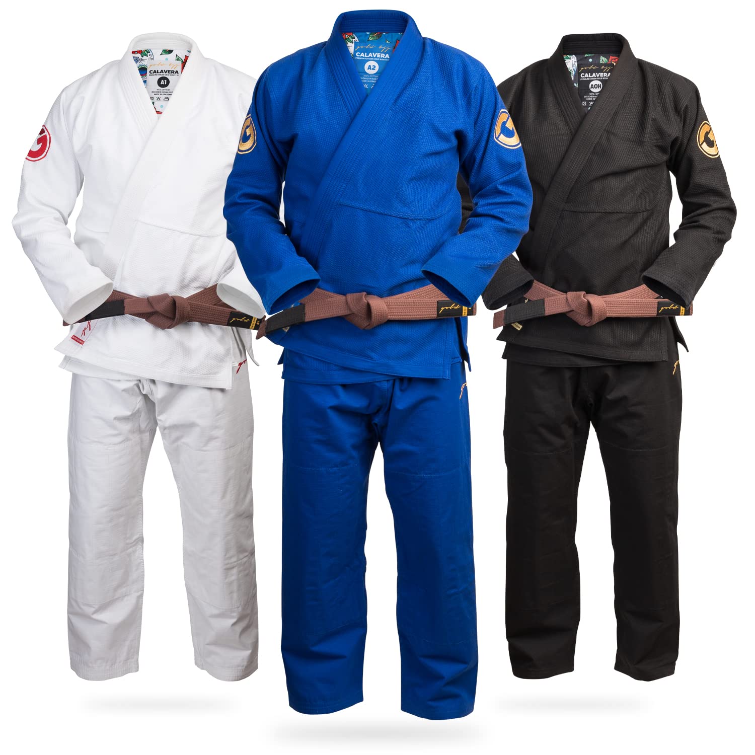 Gold BJJ Calavera Jiu Jitsu Gi - Ultra Strong Gold Weave Premium Kimono - IBJJF Competition Approved Uniform
