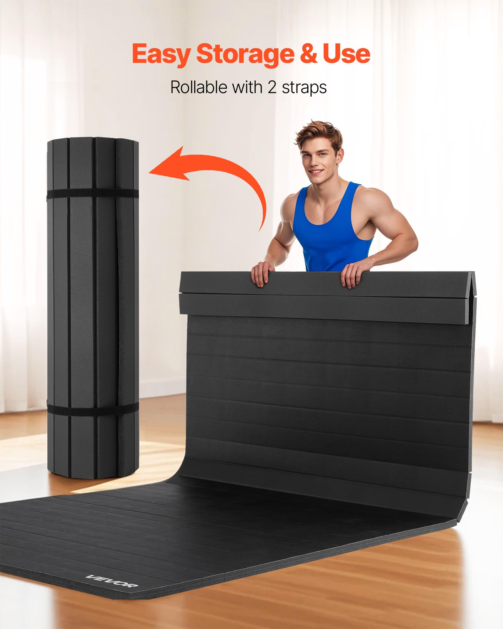 VEVOR Wrestling Mat, Martial Arts Thick Mat for Home Gym Exercise, PVC or Inflatable Training Mats with Circles,for Gymnastics, Tatami, Jiu Jitsu BJJ MMA Judo, Black