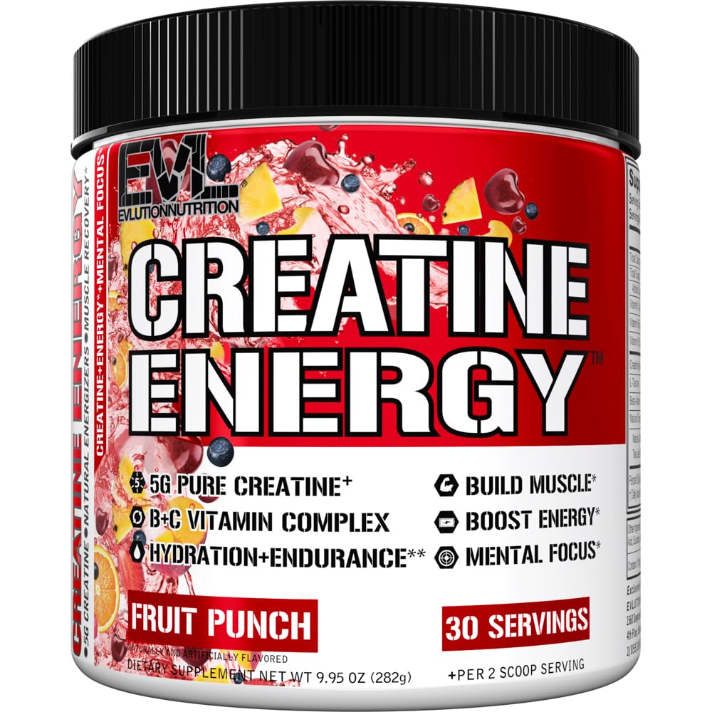 Evlution Nutrition Creatine 5000 - Supports Faster Recovery, Lean Muscle Growth & Performance - Pre & Post Workout Powder - 5000mg Pure Creatine Monohydrate Per Serving - 60 Servings - Unflavored