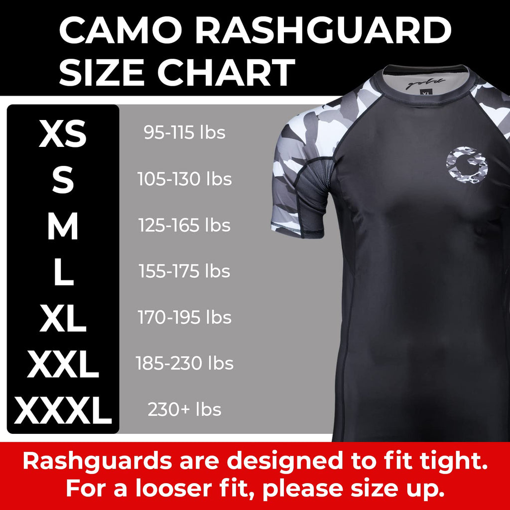 Gold BJJ Jiu Jitsu Rashguard - Camo Rash Guard Compression Shirt for No-Gi, Gi, & MMA