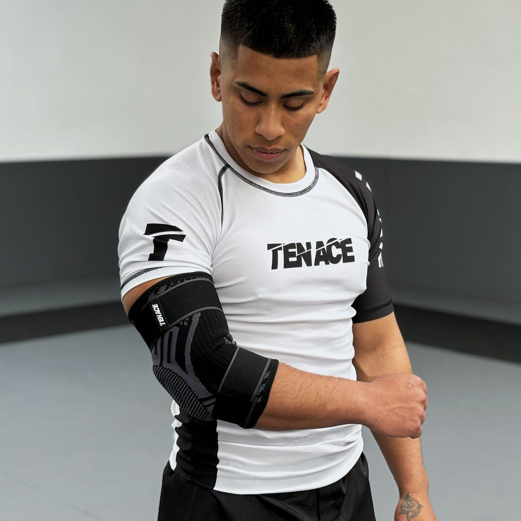 Tenace Jiu Jitsu Elbow Brace, Grappling - Compression Elbow Protection and Padded MMA, BJJ, Muay Thai, Judo - High Durability and Performance Unisex
