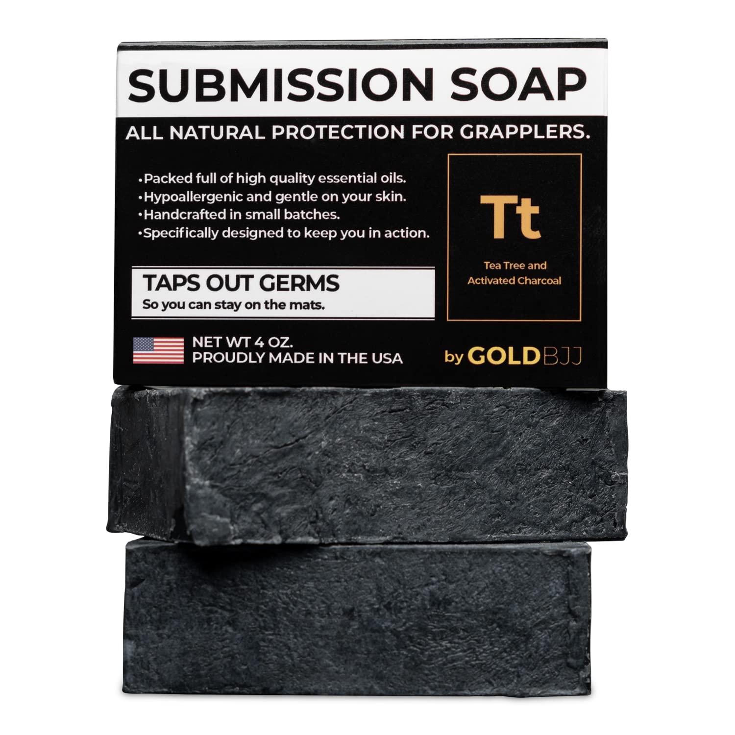 Premium Tea Tree Oil Soap - USA Made Bar Soap for BJJ, Jiu Jitsu, Wrestling, and Grappling (5-Pack of 4 Ounce Soap Bars, Classic Tea Tree)