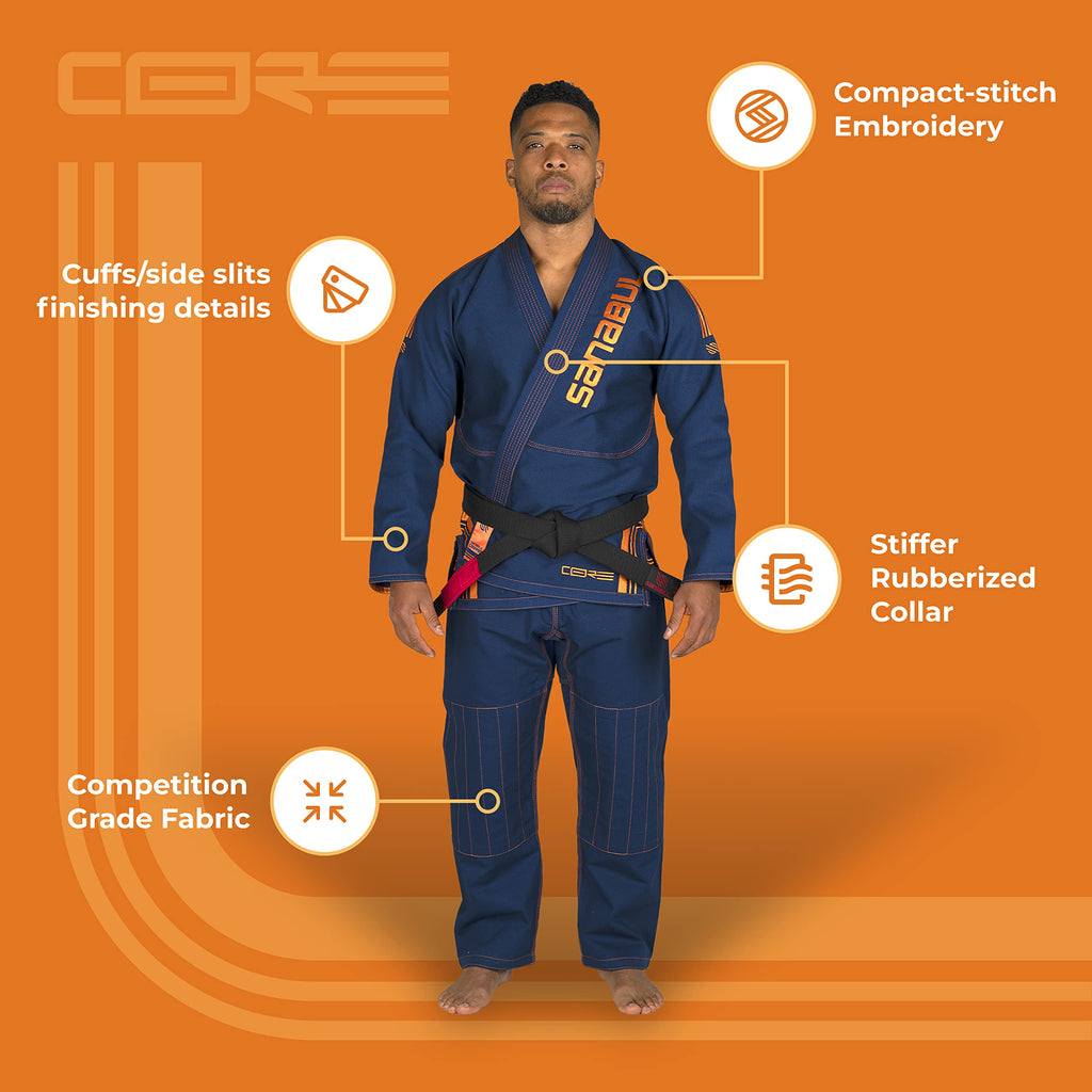 Sanabul Core Competition BJJ Gi for Men & Women Preshrunk Fabric IBJJF Approved Brazilian Jiu Jitsu Training & Competition Gi