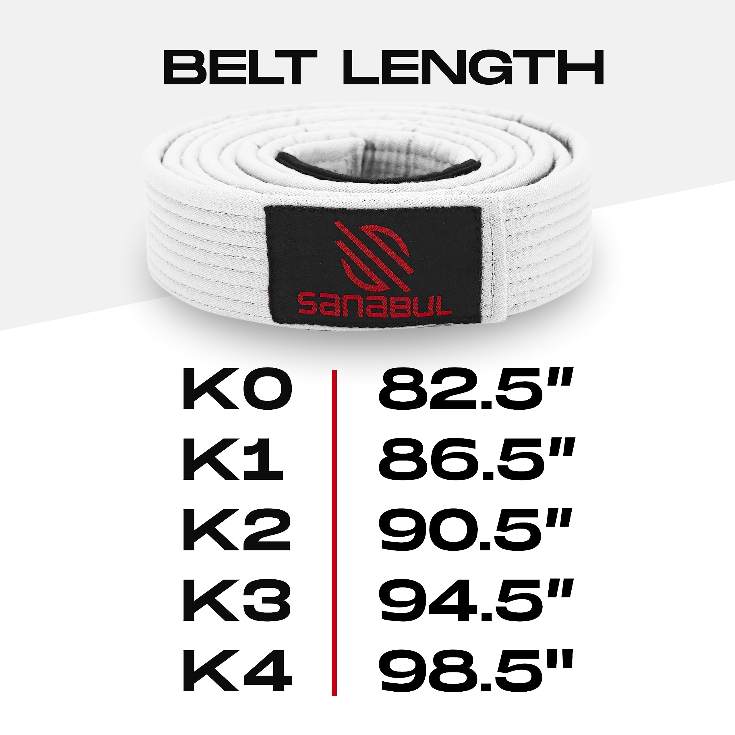 Sanabul BJJ Belt for Men & Women - Brazilian Jiu Jitsu With Ranking Stripes Sleeve Bar - Kids Gi Belt