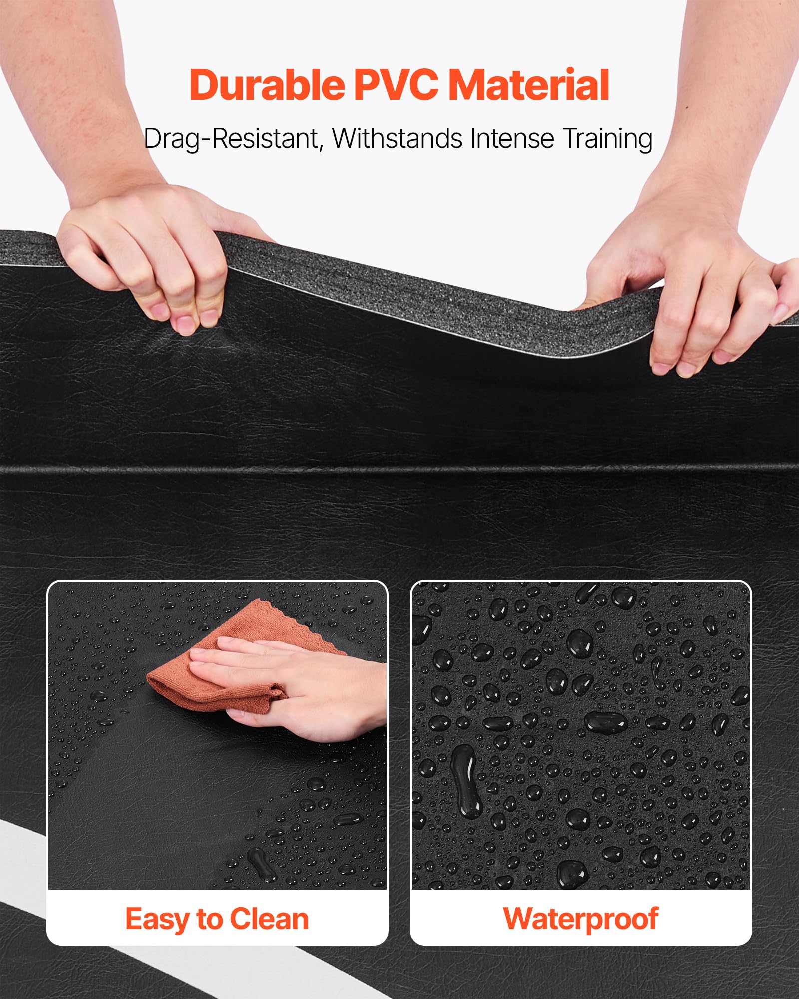 VEVOR Wrestling Mat, Martial Arts Thick Mat for Home Gym Exercise, PVC or Inflatable Training Mats with Circles,for Gymnastics, Tatami, Jiu Jitsu BJJ MMA Judo, Black