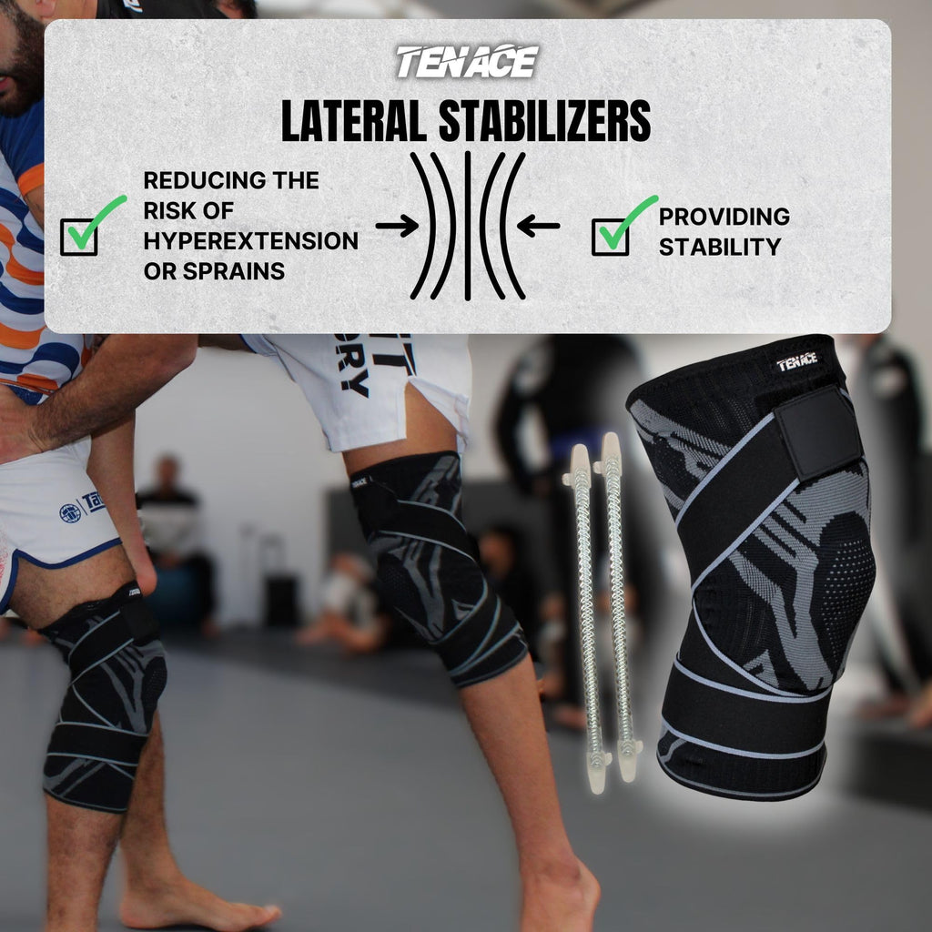 Tenace BJJ Knee Brace Grappling - Compression Knee Pad for Jiu Jitsu, MMA, Muay Thai, Wrestling, Judo - High Durability and Performance Unisex (Medium)