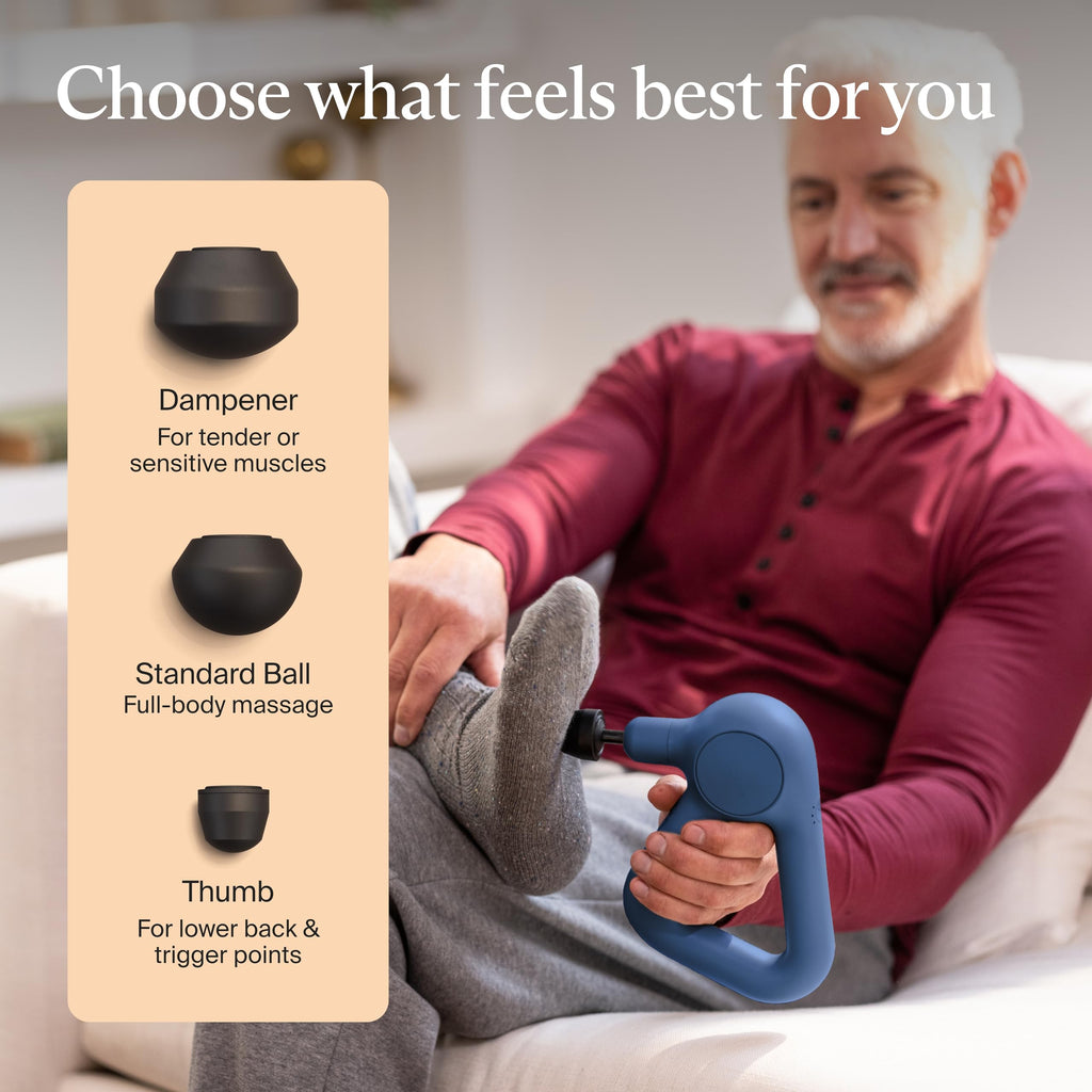 TheraGun Relief by Therabody - Easy-to-Use, Comfortable & Light Handheld Percussion Massage Gun for Everyday Pain Relief Massage Therapy in Neck, Back, Leg, Shoulder and Body (Sand)