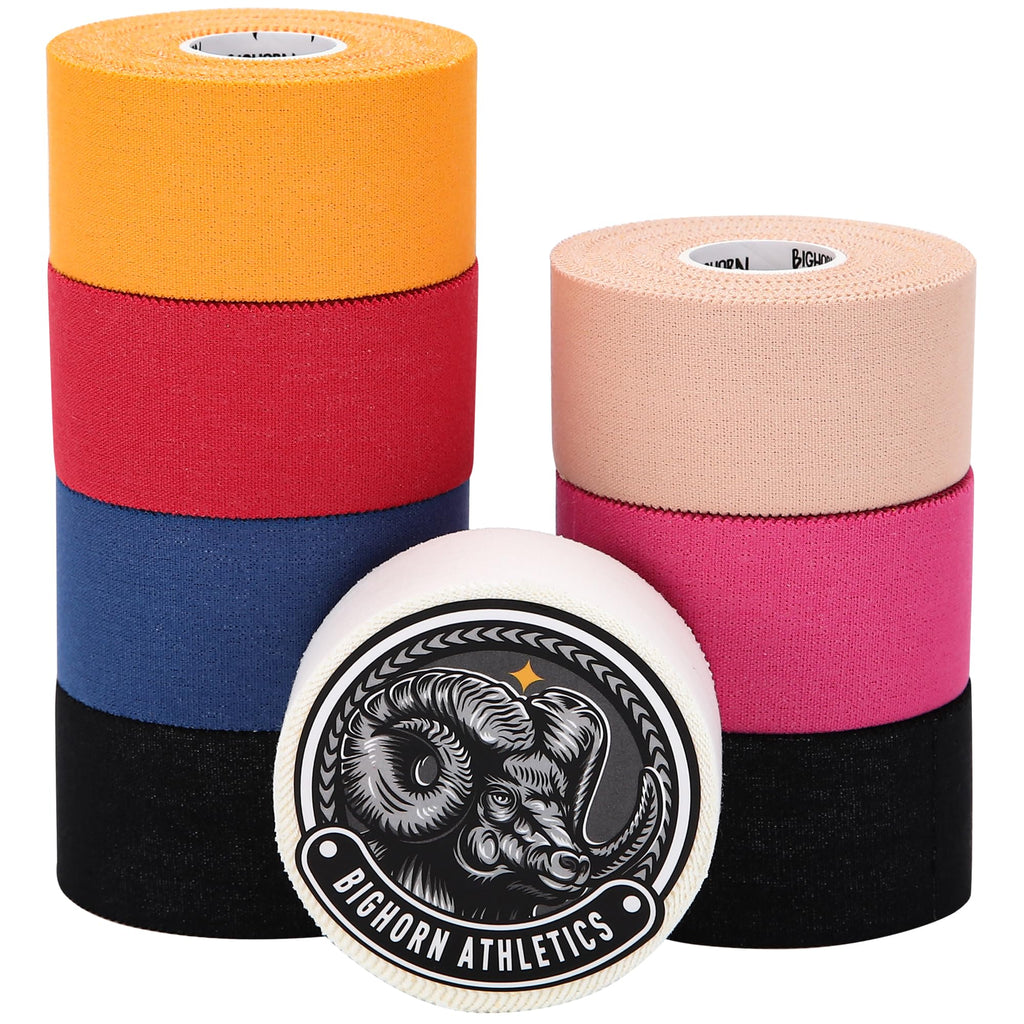 Bighorn Athletics Jiu Jitsu Finger Tape | Residue-Free Athletic Finger Tape for Sports & Injuries: Rock Climbing, Volleyball, Football, Basketball, Hands & Toes | 0.3-Inch x 45-feet, 8-Rolls, Black