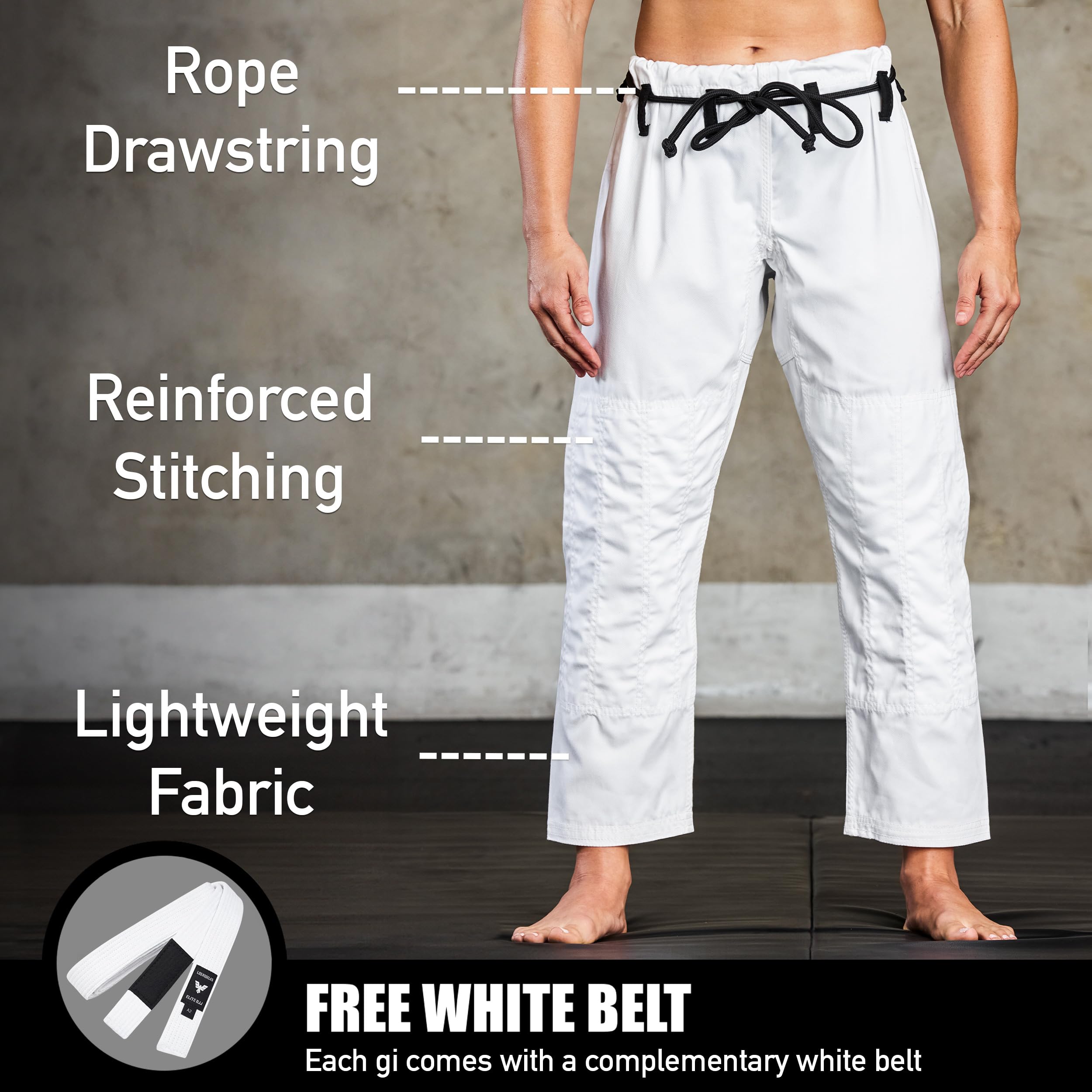 Elite Sports Ultra-Light Women's BJJ GI - IBJJF Jiu-Jitsu GI for Girls and women (See Special Sizing Guide)
