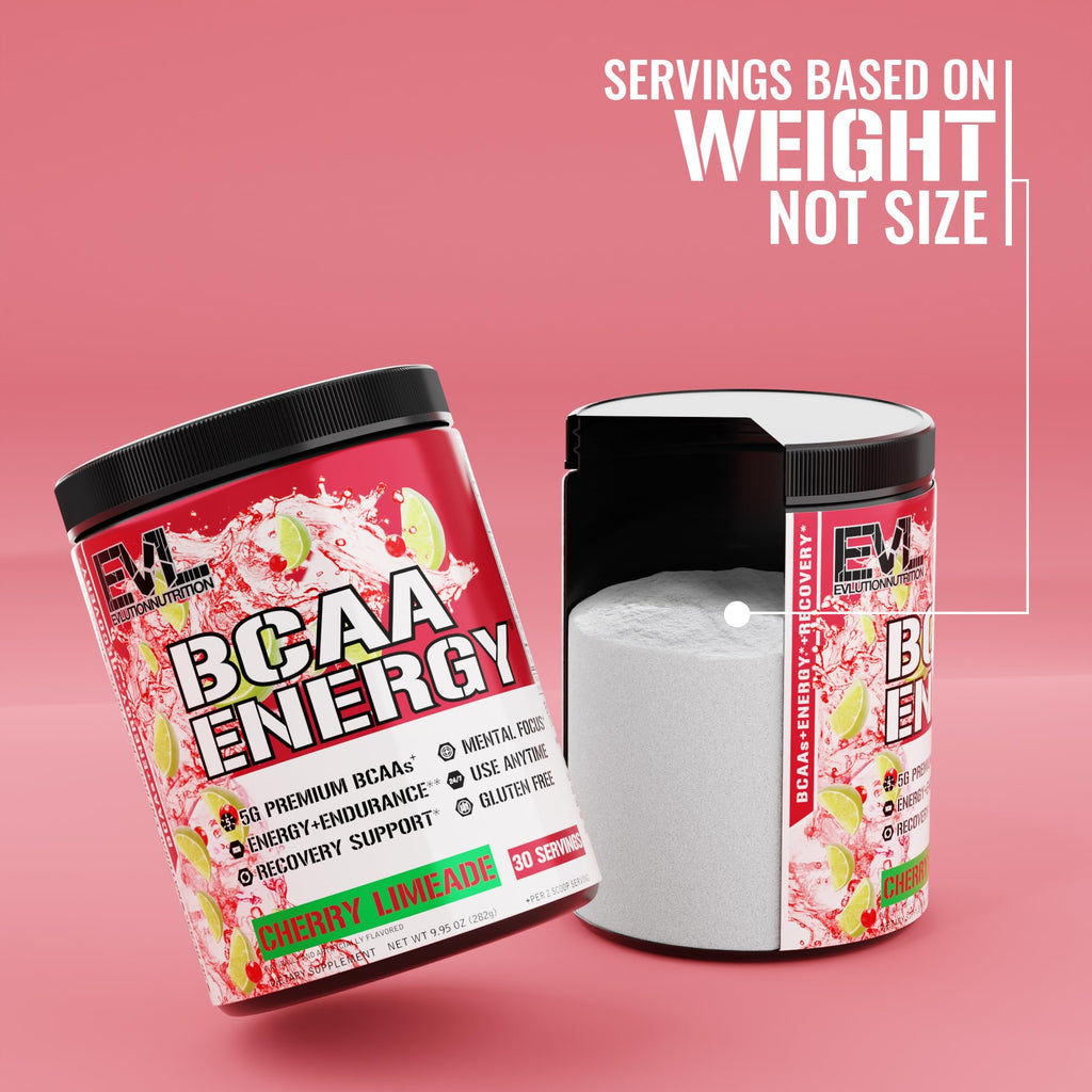 EVL BCAAs Amino Acids Powder - BCAA Energy Pre Workout Powder for Muscle Recovery Lean Growth and Endurance - Rehydrating Post Workout Recovery Drink with Natural Caffeine - Pink Lemonade