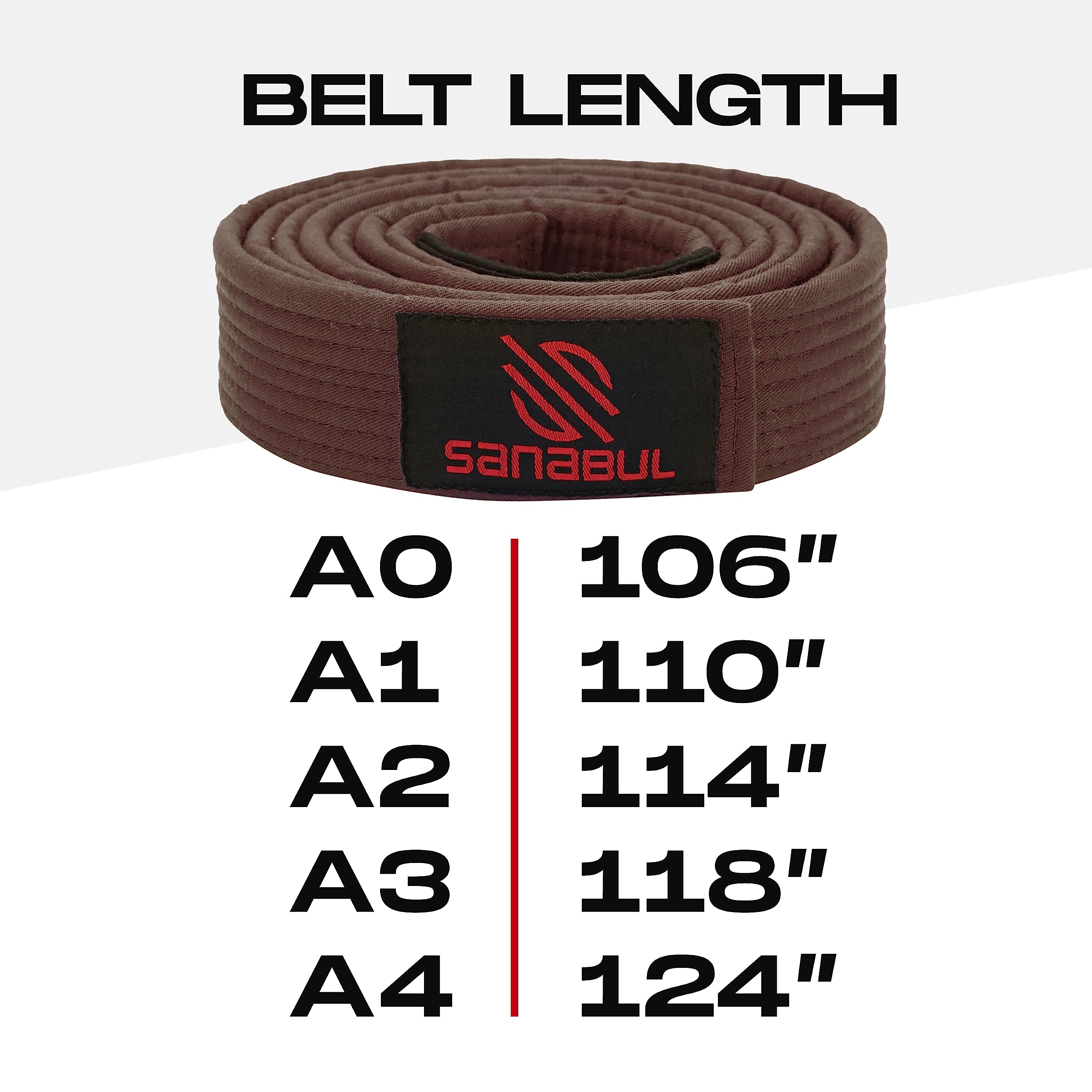 Sanabul BJJ Belt for Men & Women - Brazilian Jiu Jitsu With Ranking Stripes Sleeve Bar - Kids Gi Belt