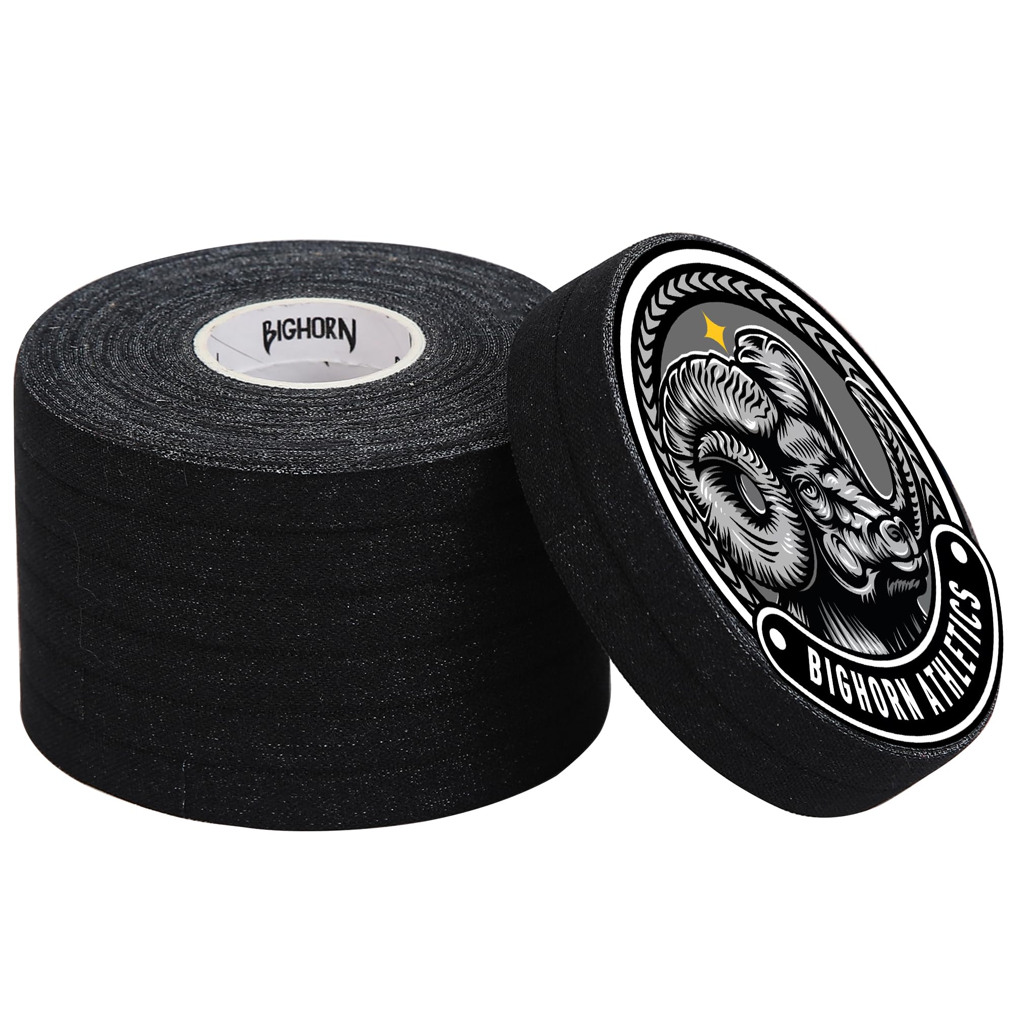 Bighorn Athletics Jiu Jitsu Finger Tape | Residue-Free Athletic Finger Tape for Sports & Injuries: Rock Climbing, Volleyball, Football, Basketball, Hands & Toes | 0.3-Inch x 45-feet, 8-Rolls, Black