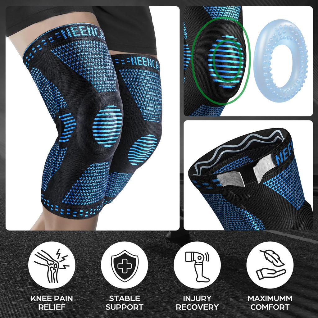 NEENCA Professional Knee Brace for Pain Relief, Medical Knee Support with Patella Pad & Side Stabilizers, Compression Knee Sleeve for Meniscus Tear, ACL, Joint Pain, Runner, Workout - FSA/HSA Eligible