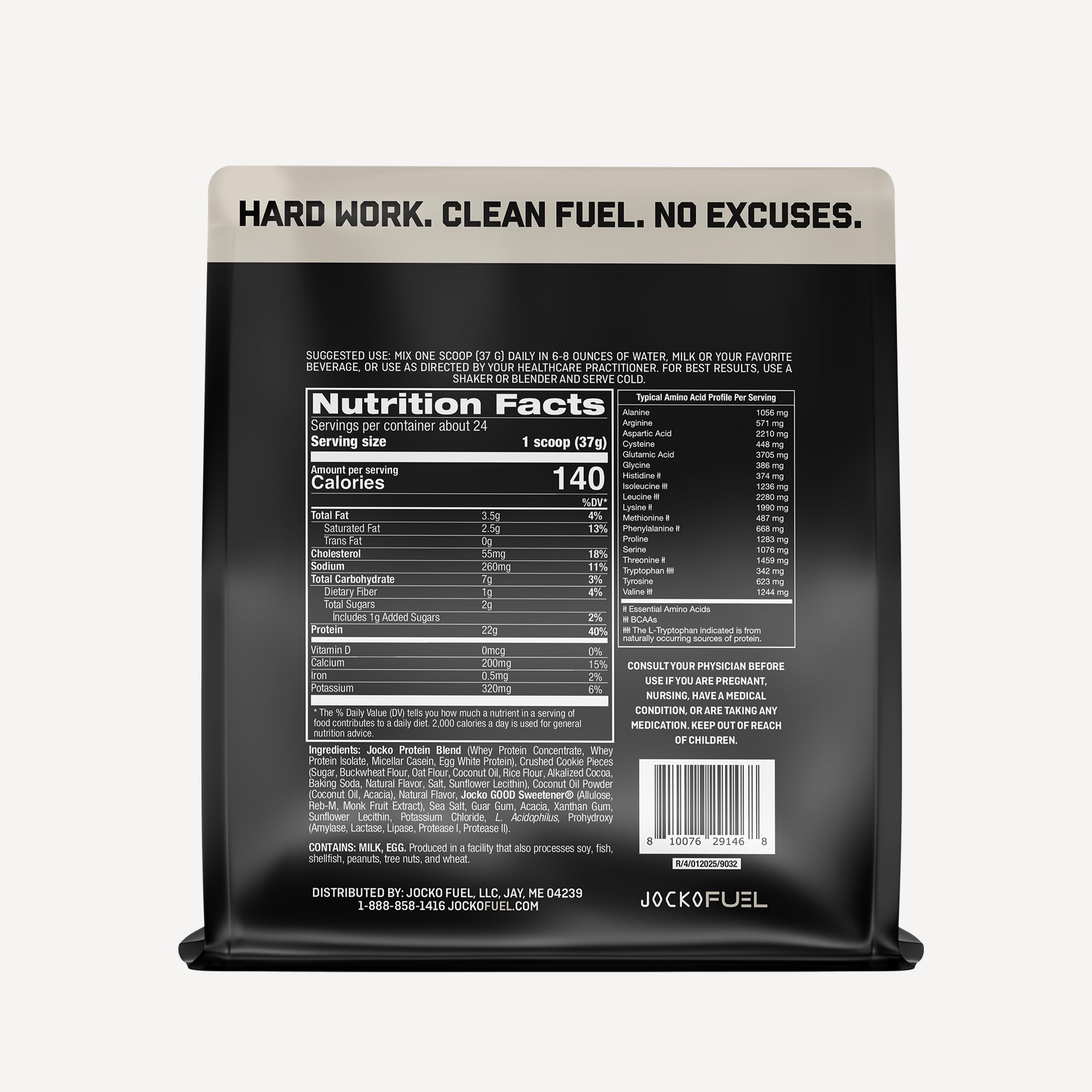 Jocko Fuel Mölk Whey Protein Powder 22g Protein - Low Sugar Monk Fruit Blend - Muscle Recovery & Growth, Packaging May Vary (26 Servings, Chocolate Milkshake)