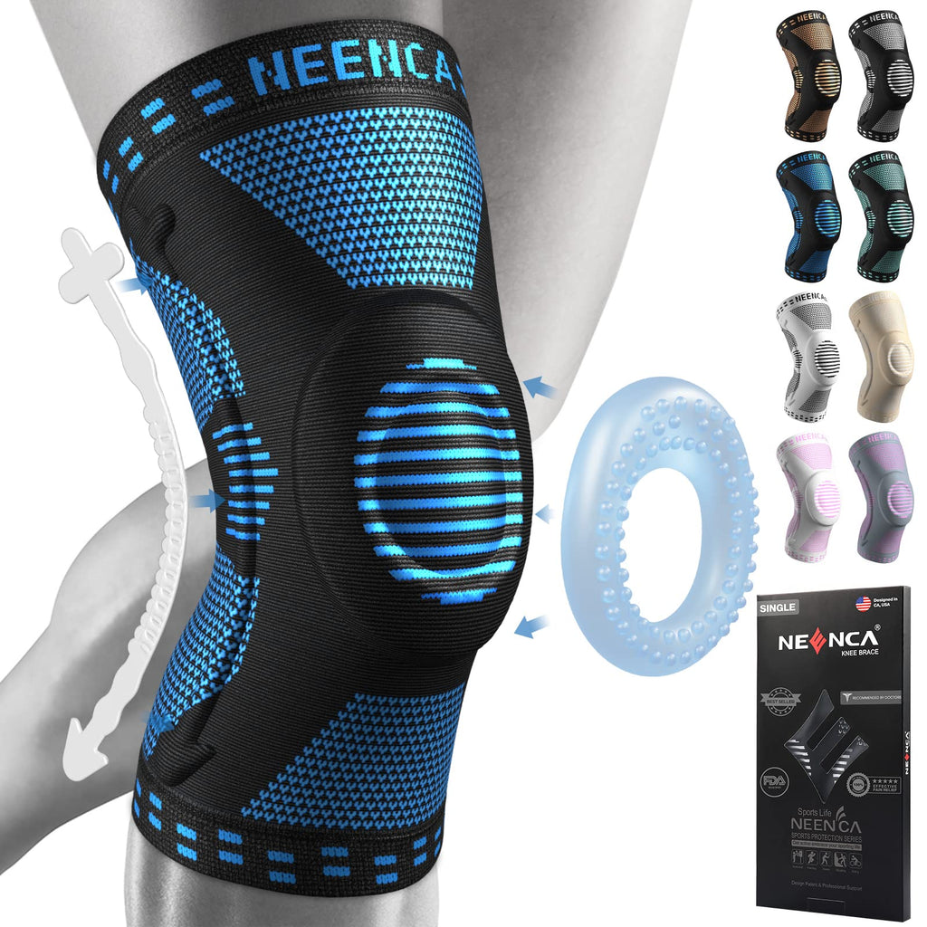 NEENCA Professional Knee Brace for Pain Relief, Medical Knee Support with Patella Pad & Side Stabilizers, Compression Knee Sleeve for Meniscus Tear, ACL, Joint Pain, Runner, Workout - FSA/HSA Eligible