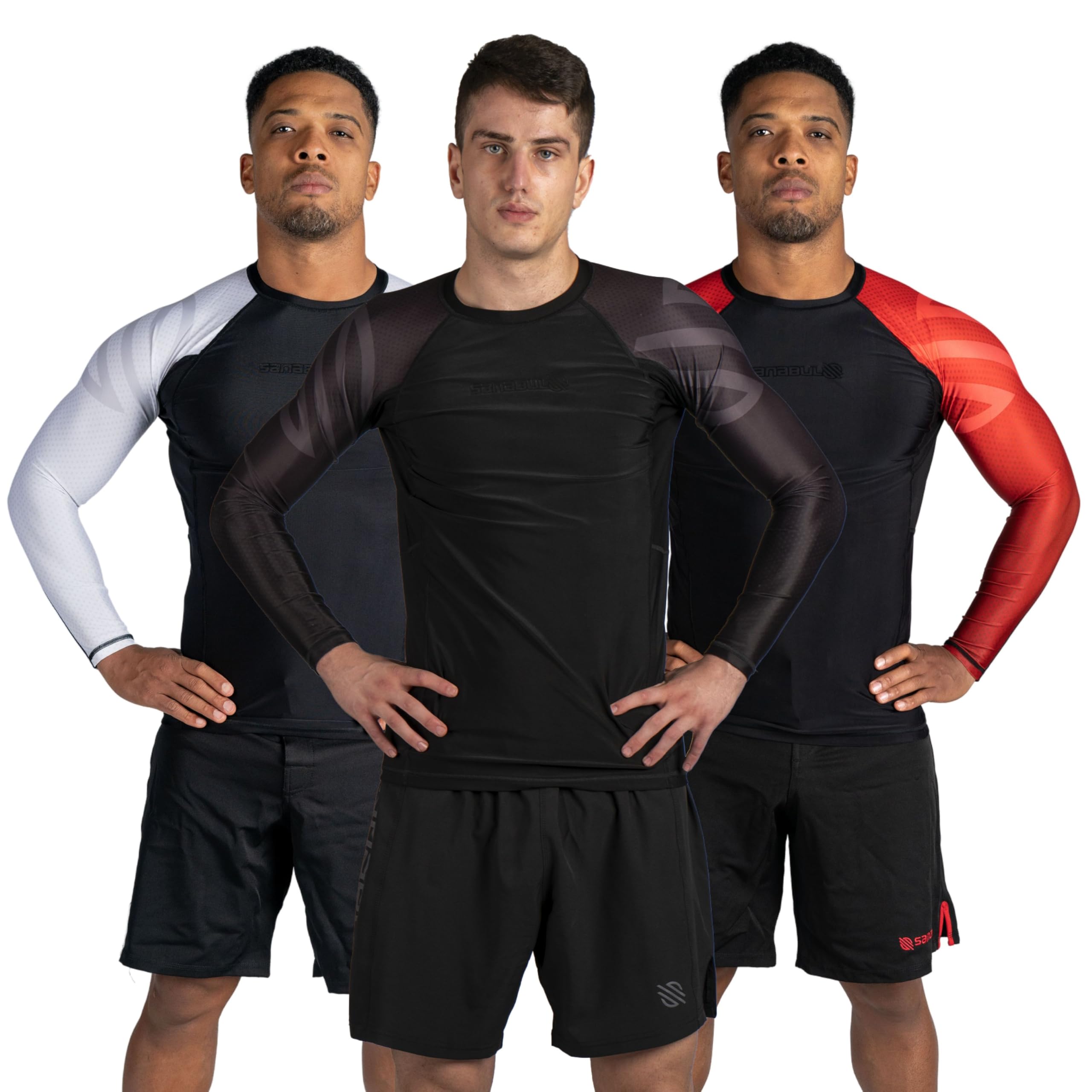 Sanabul Essential Long Sleeve Compression Training Rash Guard for MMA BJJ Wrestling Grappling and No Gi Jiu Jitsu rashguard