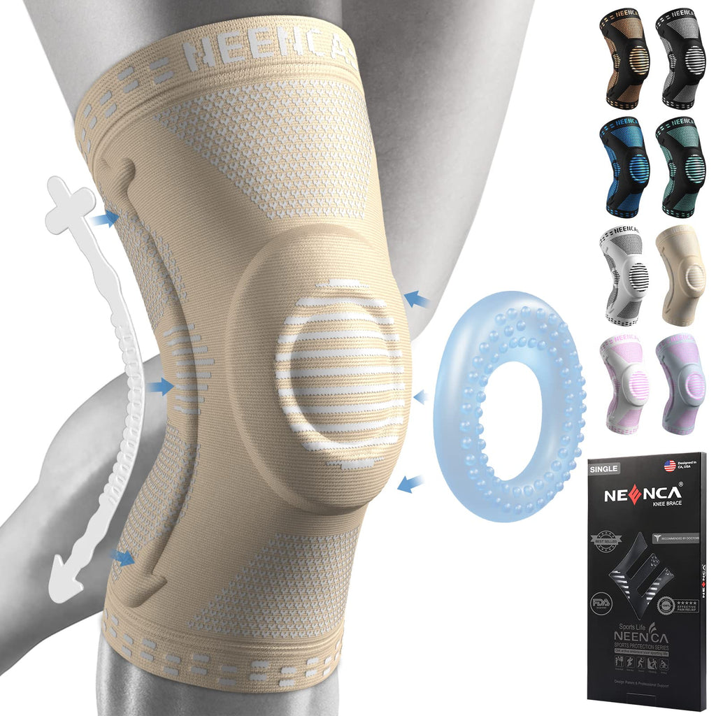 NEENCA Professional Knee Brace for Pain Relief, Medical Knee Support with Patella Pad & Side Stabilizers, Compression Knee Sleeve for Meniscus Tear, ACL, Joint Pain, Runner, Workout - FSA/HSA Eligible
