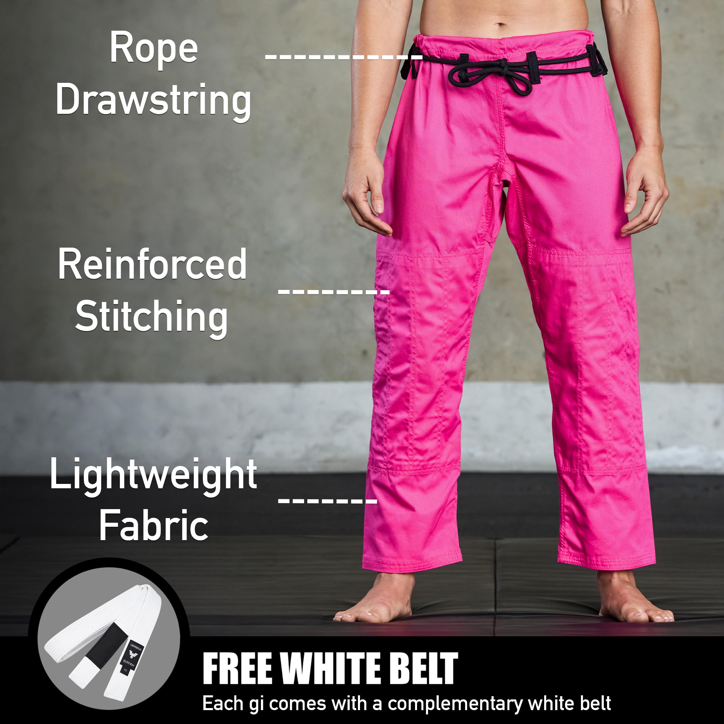 Elite Sports Ultra-Light Women's BJJ GI - IBJJF Jiu-Jitsu GI for Girls and women (See Special Sizing Guide)