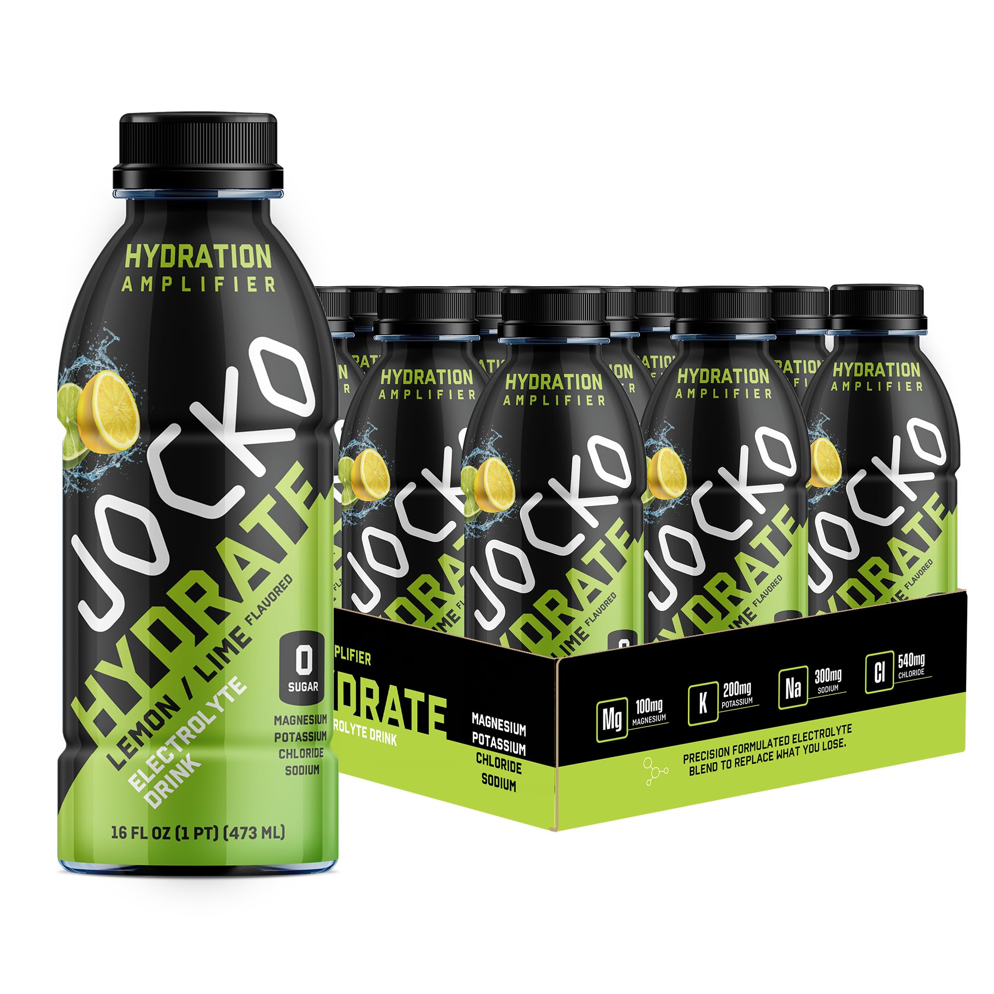 Jocko Fuel Hydrate Electrolyte Drinks - Sports Drink Hydration Amplifier, Thirst Quencher - Scientifically Formulated Electrolyte Blend Fruit Punch Flavor 16 Oz (12 Pack)