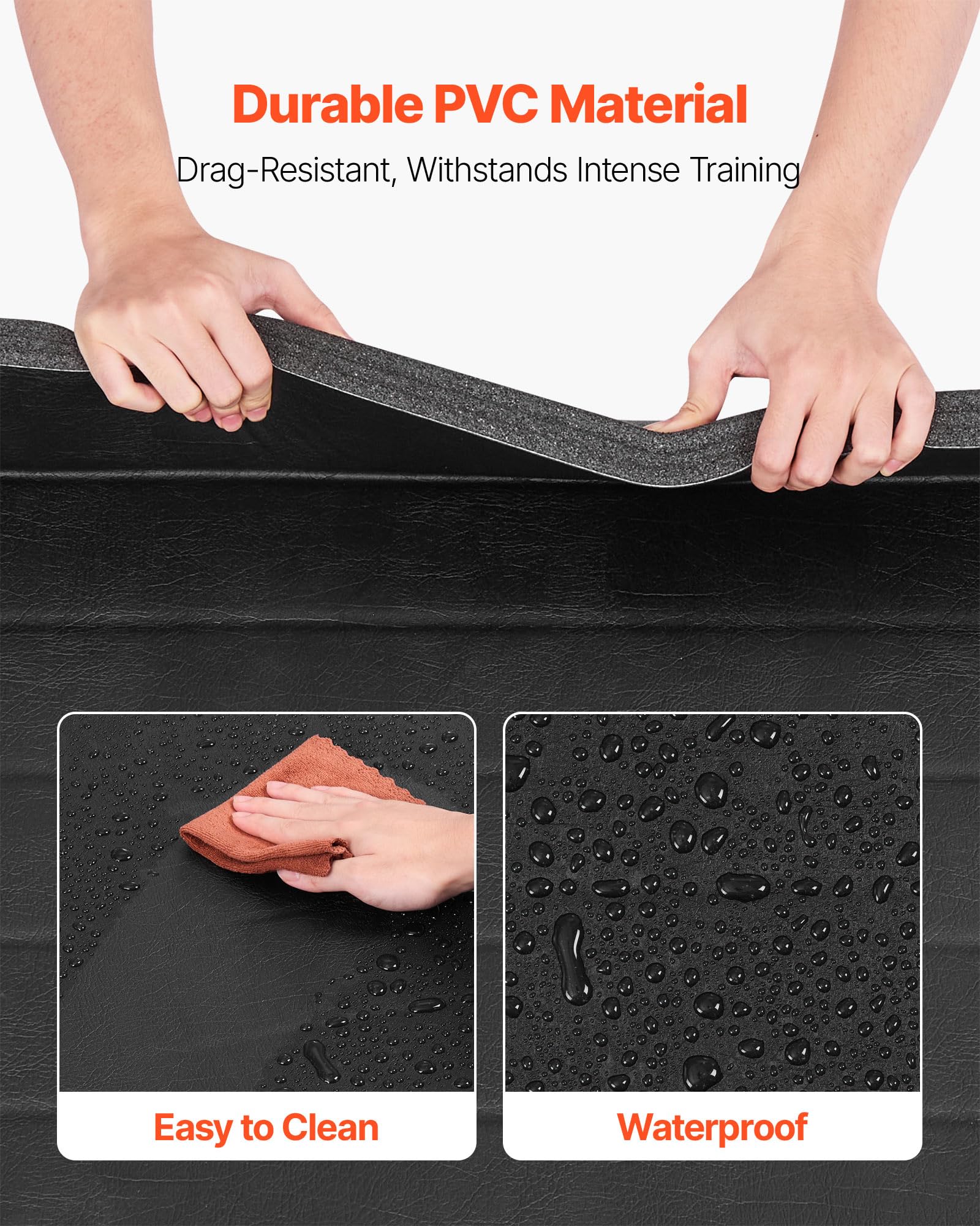VEVOR Wrestling Mat, Martial Arts Thick Mat for Home Gym Exercise, PVC or Inflatable Training Mats with Circles,for Gymnastics, Tatami, Jiu Jitsu BJJ MMA Judo, Black