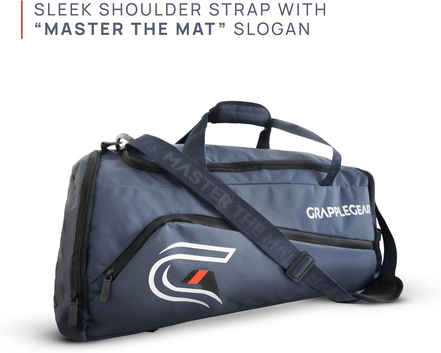 GrappleGear Heavy Duty BJJ Duffel Bag & Backpack in 1 - Large Pocket for Sweaty Gi, Rashguards, or Shoes - Perfect Gym Bag for Brazilian Jiu Jitsu, Martial Arts, Boxing, MMA, Kickboxing, Muay Thai.