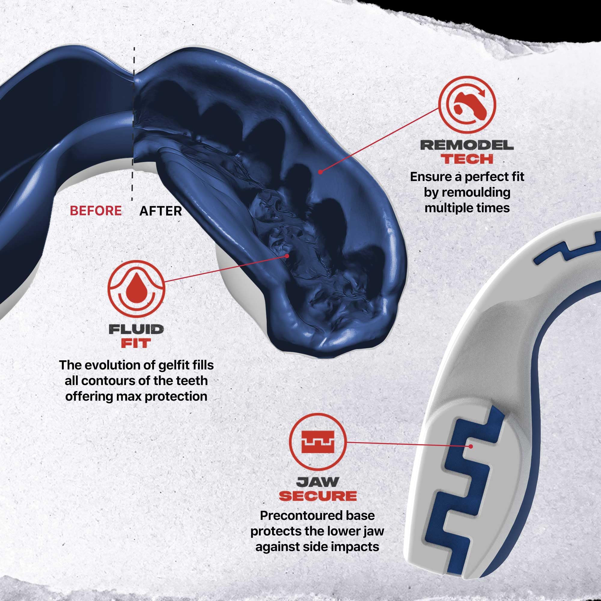 SafeJawz Sports Mouthguard, Dual Layer Premium Mouth Guard with Case for Basketball, Lacrosse, Football, Martial Arts, Hockey, Wrestling, Ice Hockey and All Contact Sports