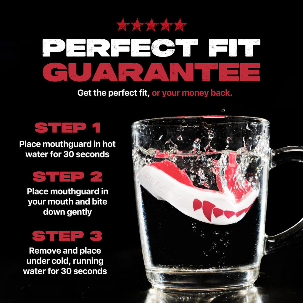 SafeJawz Sports Mouthguard, Dual Layer Premium Mouth Guard with Case for Basketball, Lacrosse, Football, Martial Arts, Hockey, Wrestling, Ice Hockey and All Contact Sports