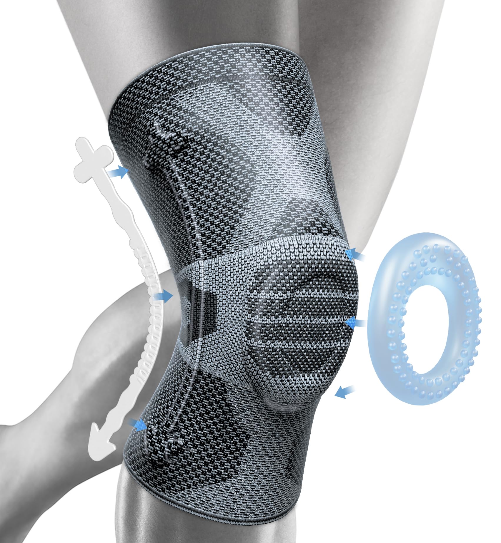 NEENCA Professional Knee Brace for Pain Relief, Medical Knee Support with Patella Pad & Side Stabilizers, Compression Knee Sleeve for Meniscus Tear, ACL, Joint Pain, Runner, Workout - FSA/HSA Eligible