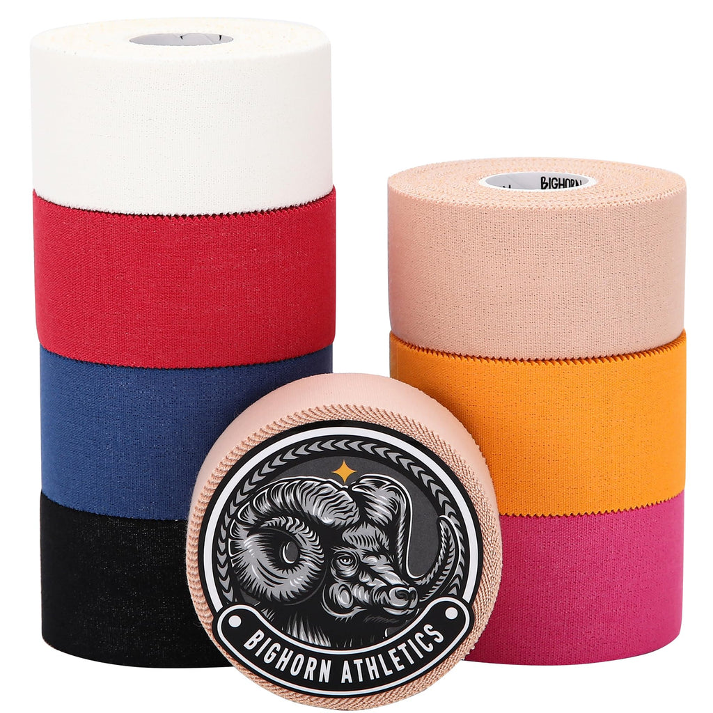 Bighorn Athletics Jiu Jitsu Finger Tape | Residue-Free Athletic Finger Tape for Sports & Injuries: Rock Climbing, Volleyball, Football, Basketball, Hands & Toes | 0.3-Inch x 45-feet, 8-Rolls, Black