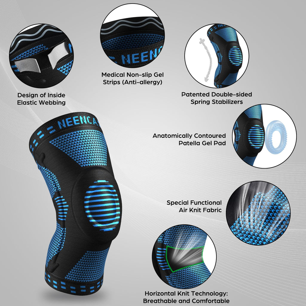 NEENCA Professional Knee Brace for Pain Relief, Medical Knee Support with Patella Pad & Side Stabilizers, Compression Knee Sleeve for Meniscus Tear, ACL, Joint Pain, Runner, Workout - FSA/HSA Eligible