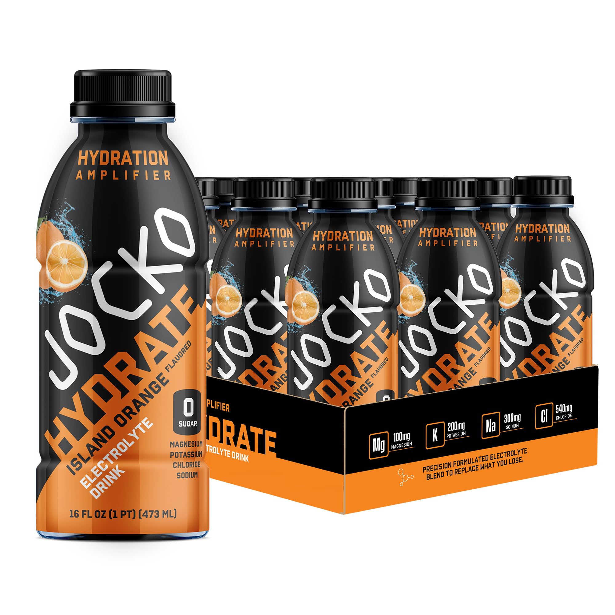 Jocko Fuel Hydrate Electrolyte Drinks - Sports Drink Hydration Amplifier, Thirst Quencher - Scientifically Formulated Electrolyte Blend Fruit Punch Flavor 16 Oz (12 Pack)