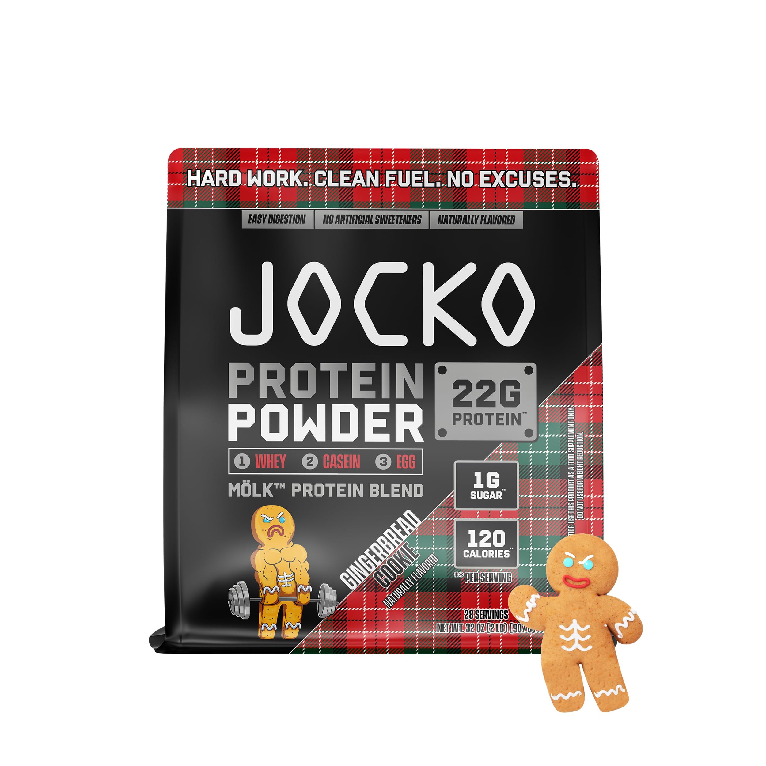 Jocko Fuel Mölk Whey Protein Powder 22g Protein - Low Sugar Monk Fruit Blend - Muscle Recovery & Growth, Packaging May Vary (26 Servings, Chocolate Milkshake)